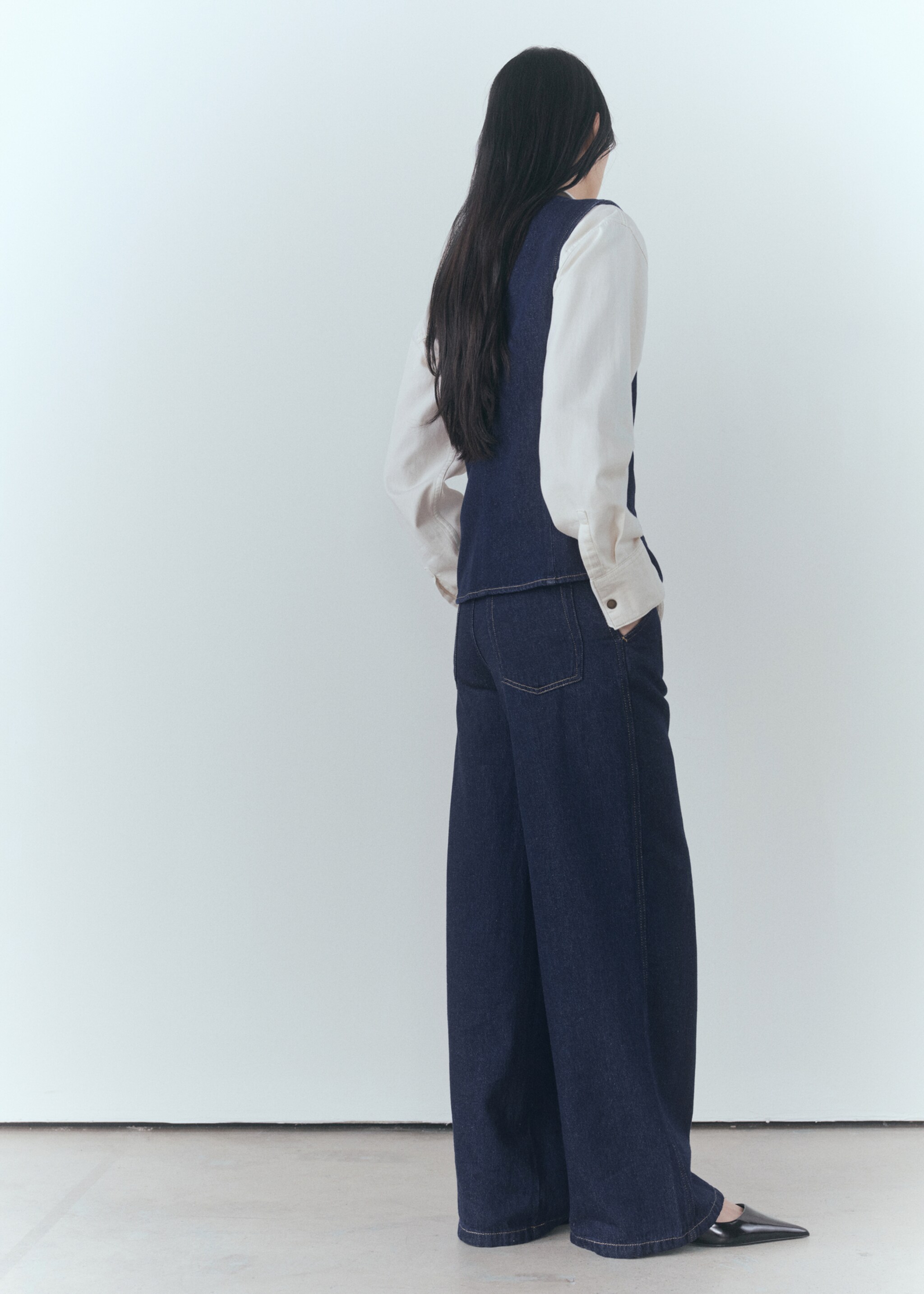 Jean wideleg rinse wash - Verso de l’article, Bleu. Ref: 77058285-00.