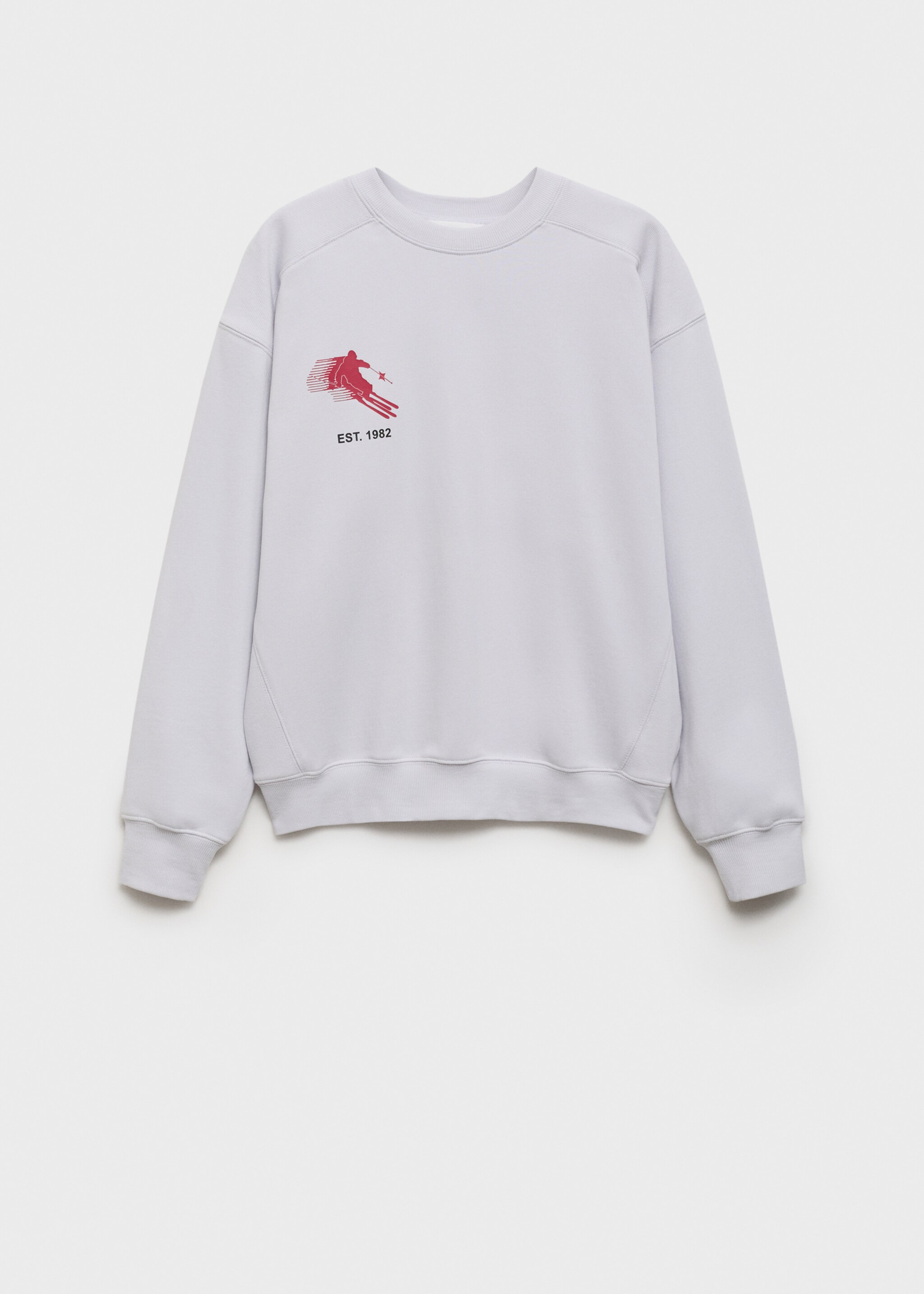 Katoenen sweatshirt met bedrukte boodschap - Artikel zonder model, Lichtgrijs. Ref: 77058633-00.