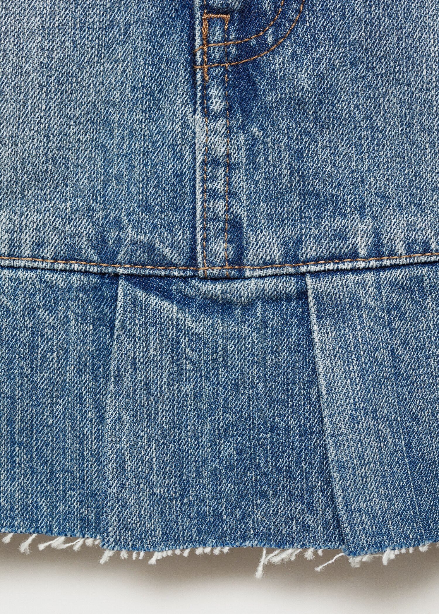 Pleated denim mini-skirt - Details of the article 0