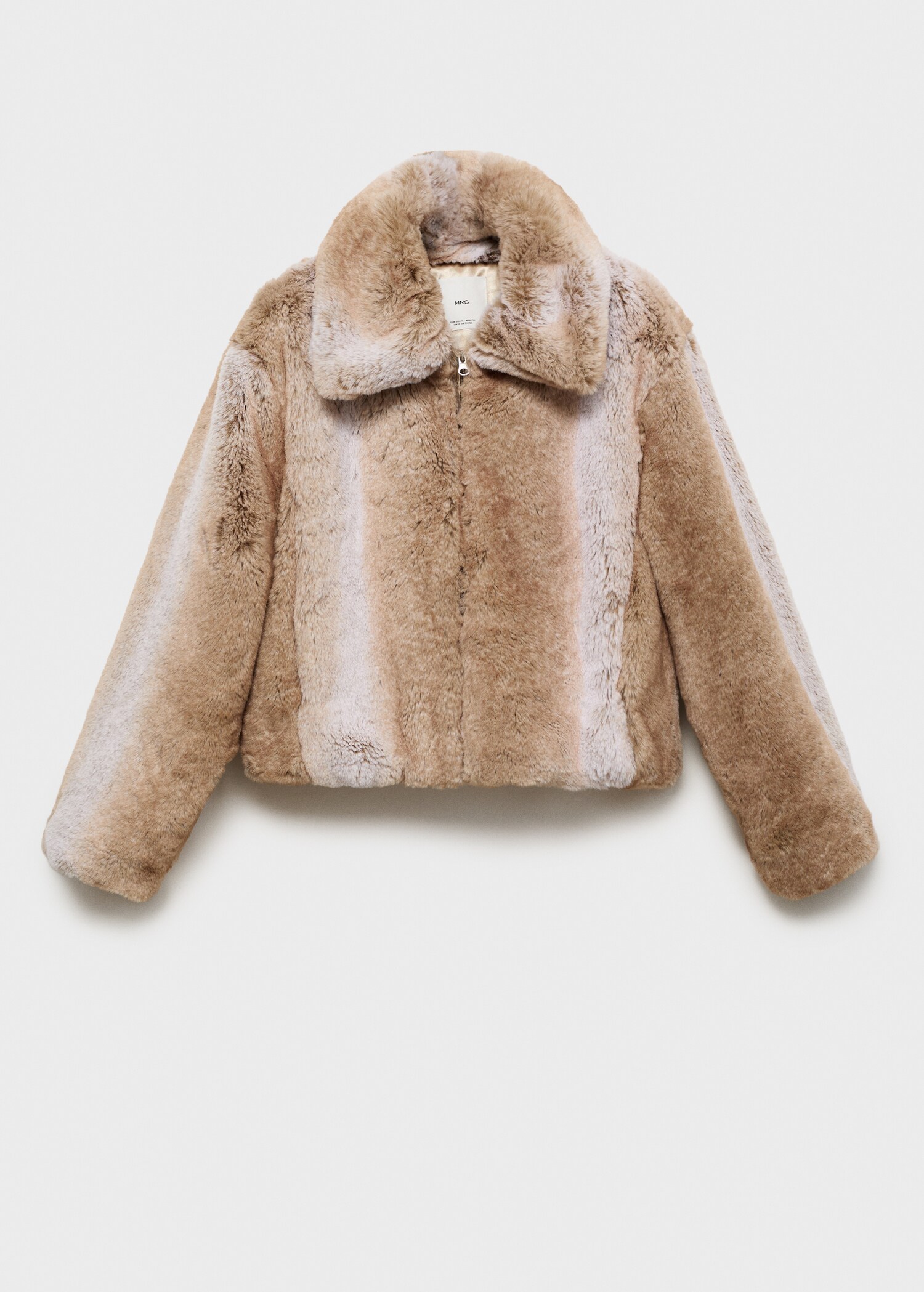 Fur-effect jacket with lapels - Article without model