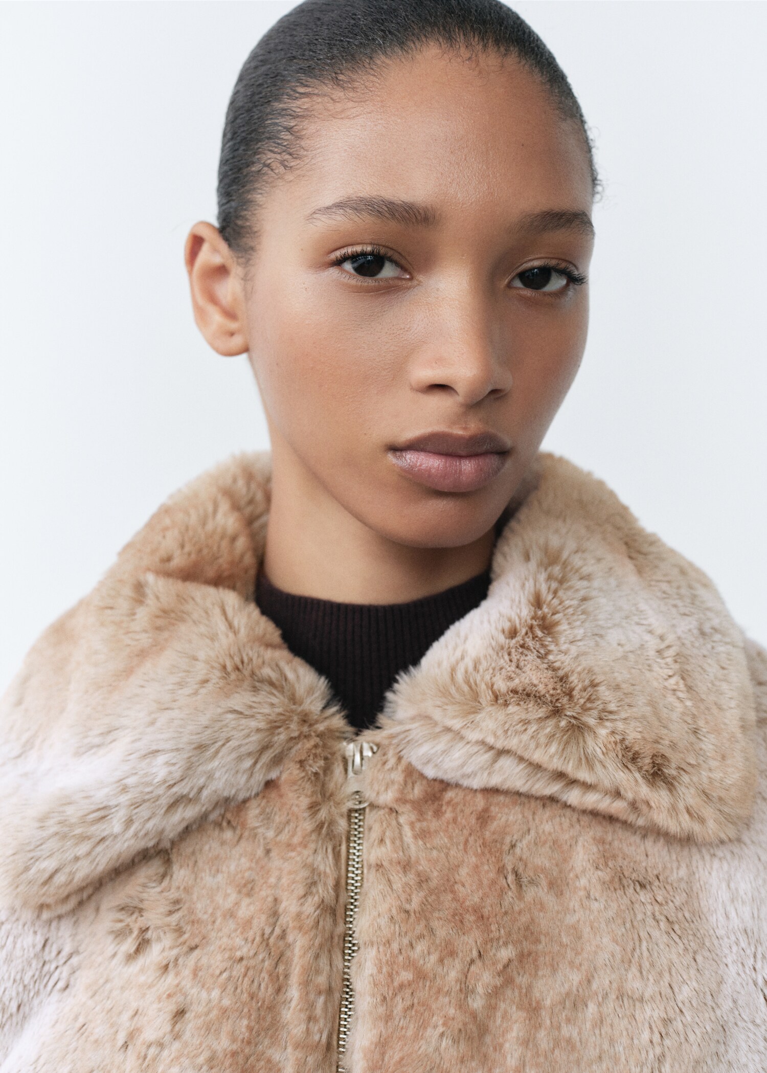 Fur-effect jacket with lapels - Details of the article 1