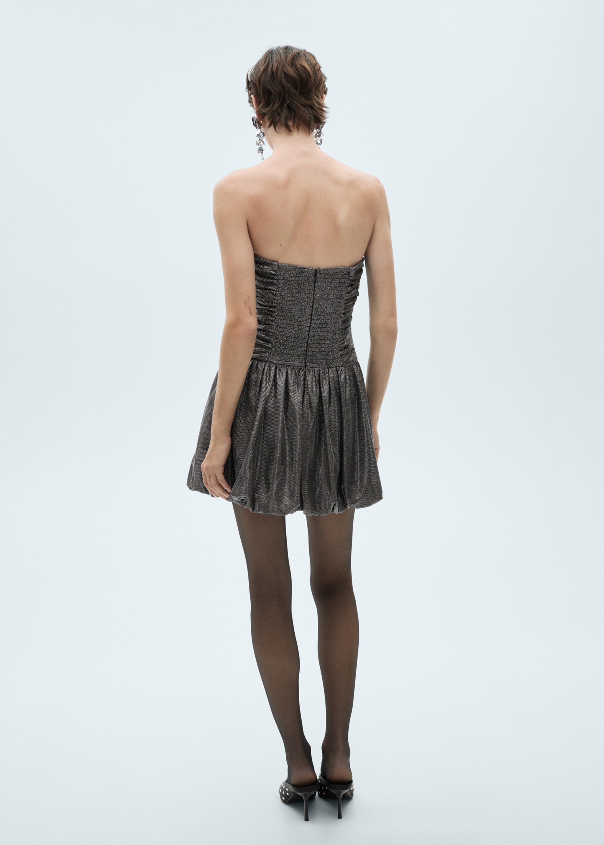 Vestido caicai com saia globo - Verso do artigo, Prata. Ref: 77059055-00.