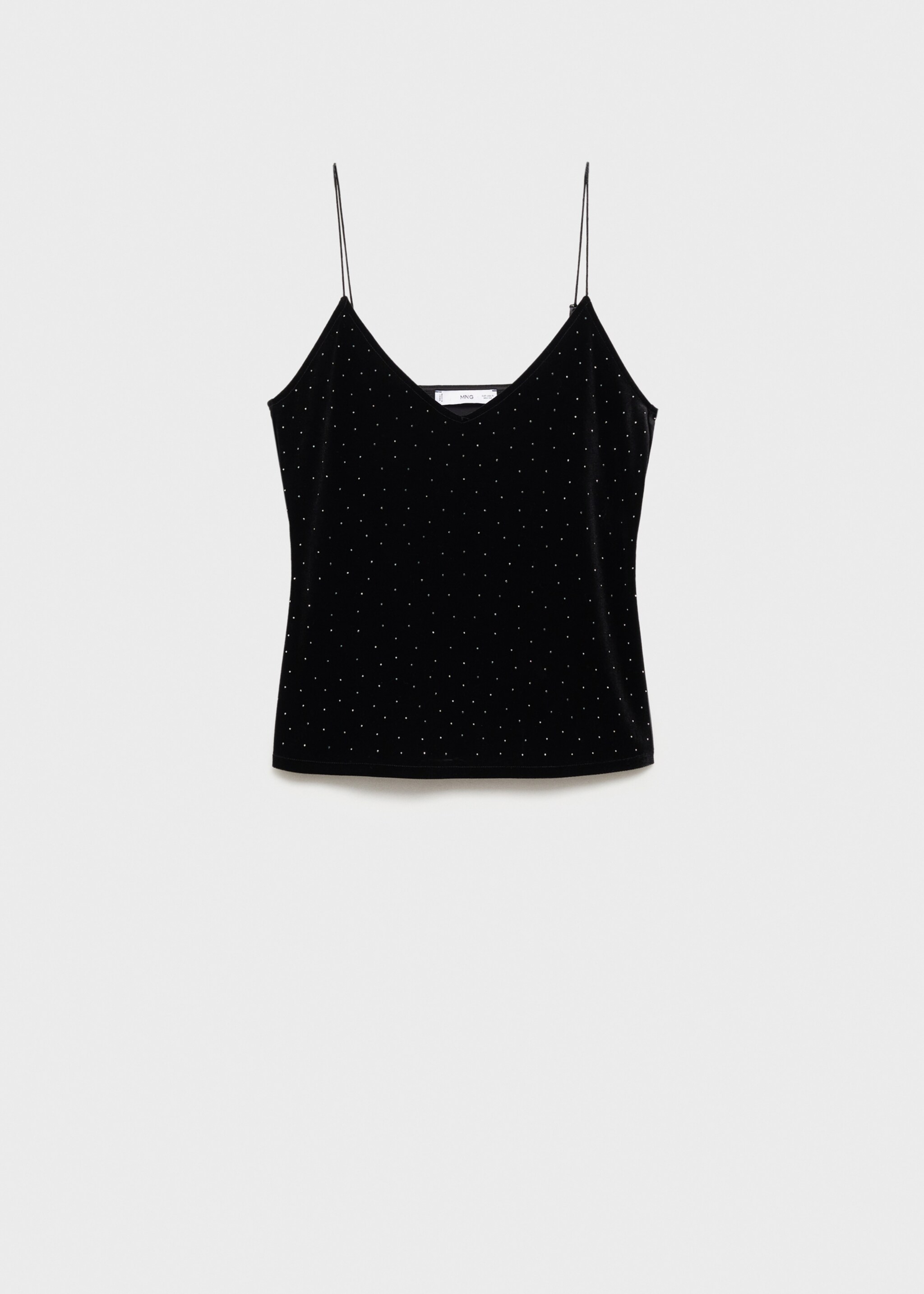 Strassverziertes Samttop - Artikel ohne Model, Schwarz. Ref: 77059059-00.