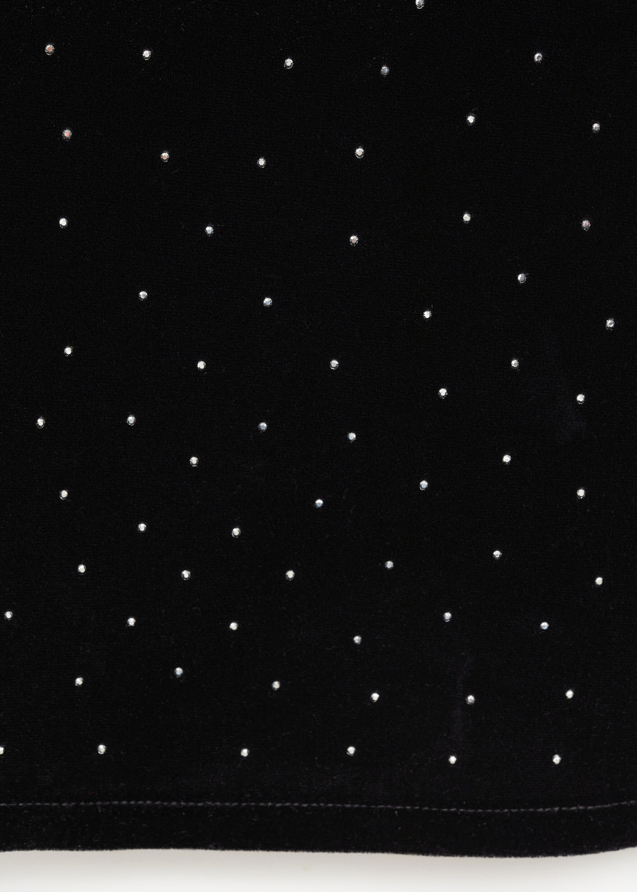 Strassverziertes Samttop - Detail des Artikels 8, Schwarz. Ref: 77059059-00.