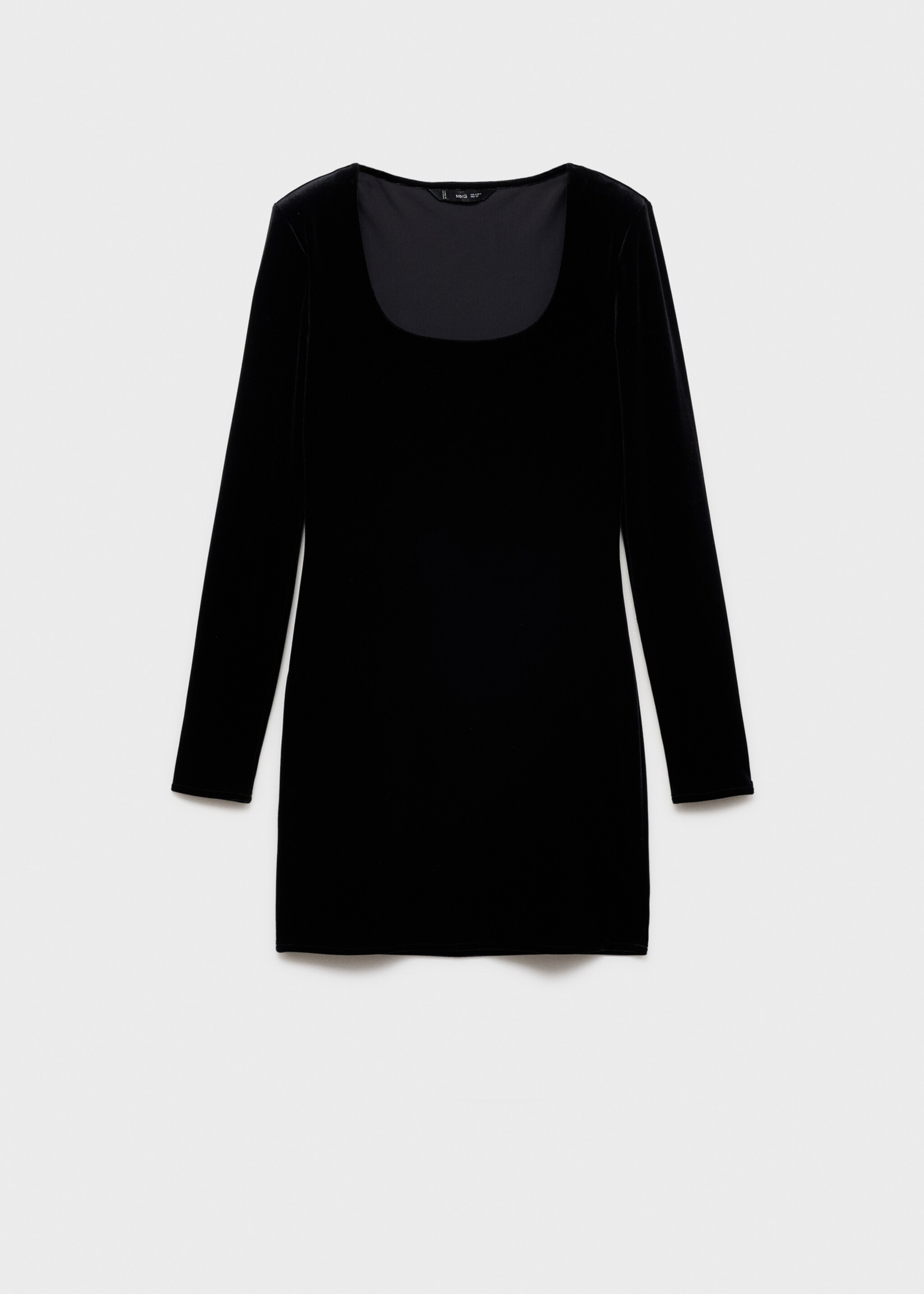 Vestit vellut coll escotat - Article sense model, Negre. Ref: 77059063-00.