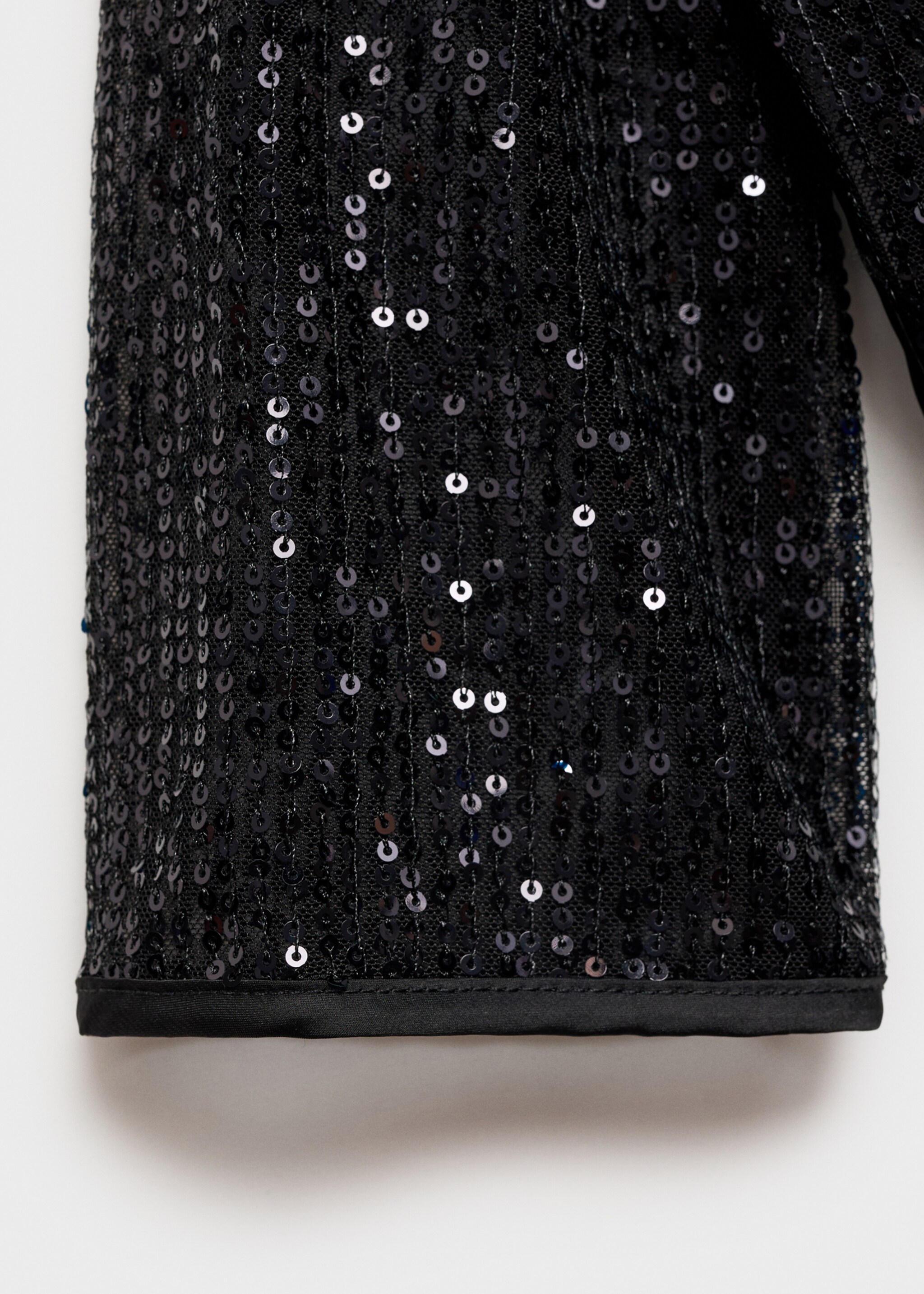 Semi-transparent sequined shirt - Details of the article 0, Black. Ref: 77059067-00.