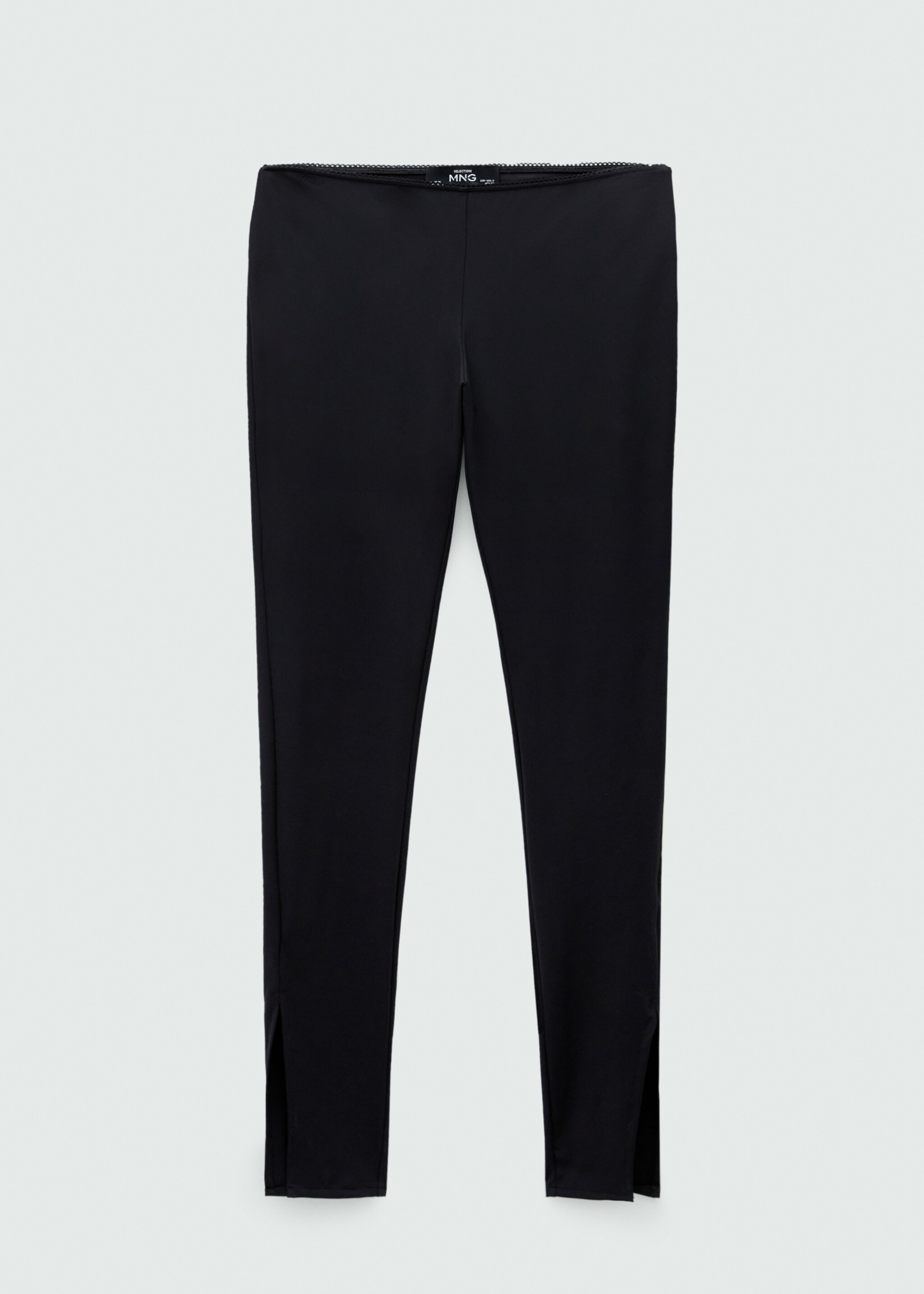 Slit hem leggings - Article without model, Black. Ref: 77059071-00.