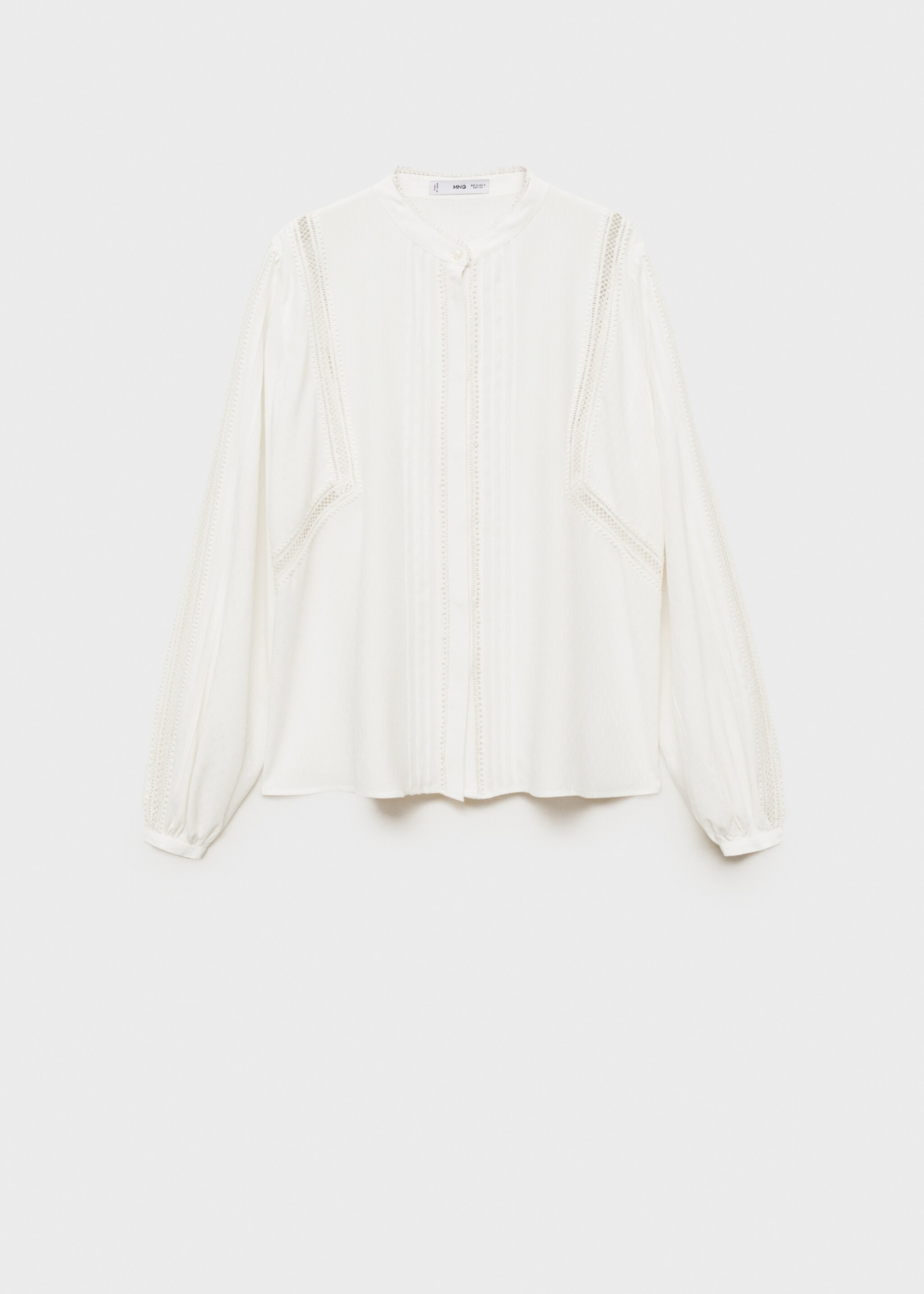 Openwork detail blouse - Article without model, Off White. Ref: 77059074-00.