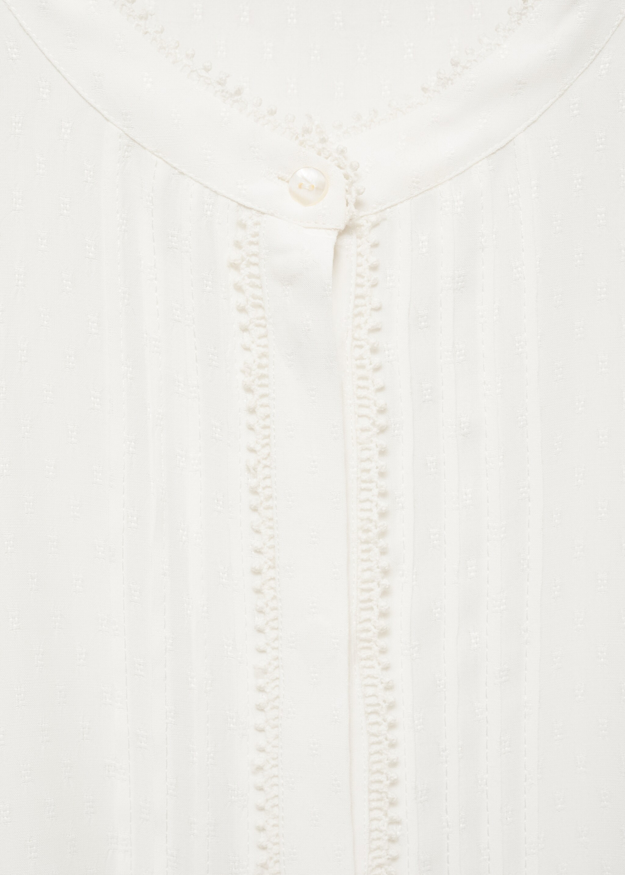 Openwork detail blouse - Details of the article 8, Off White. Ref: 77059074-00.