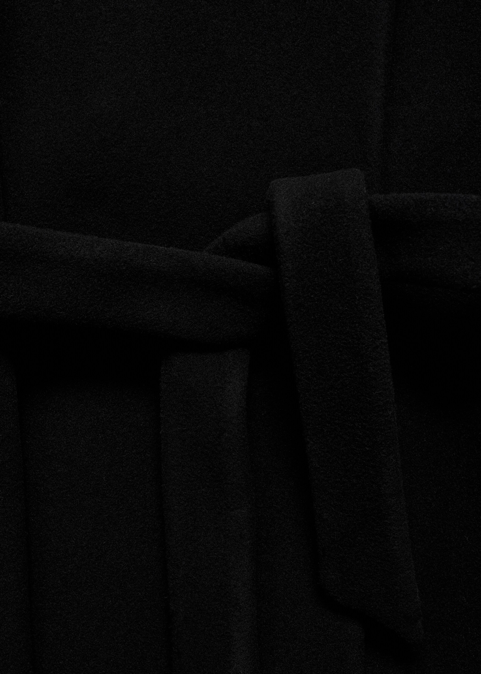 Abrigo lana virgen cuello alto - Detalle del artículo 0, Negro. Ref: 77059075-00.