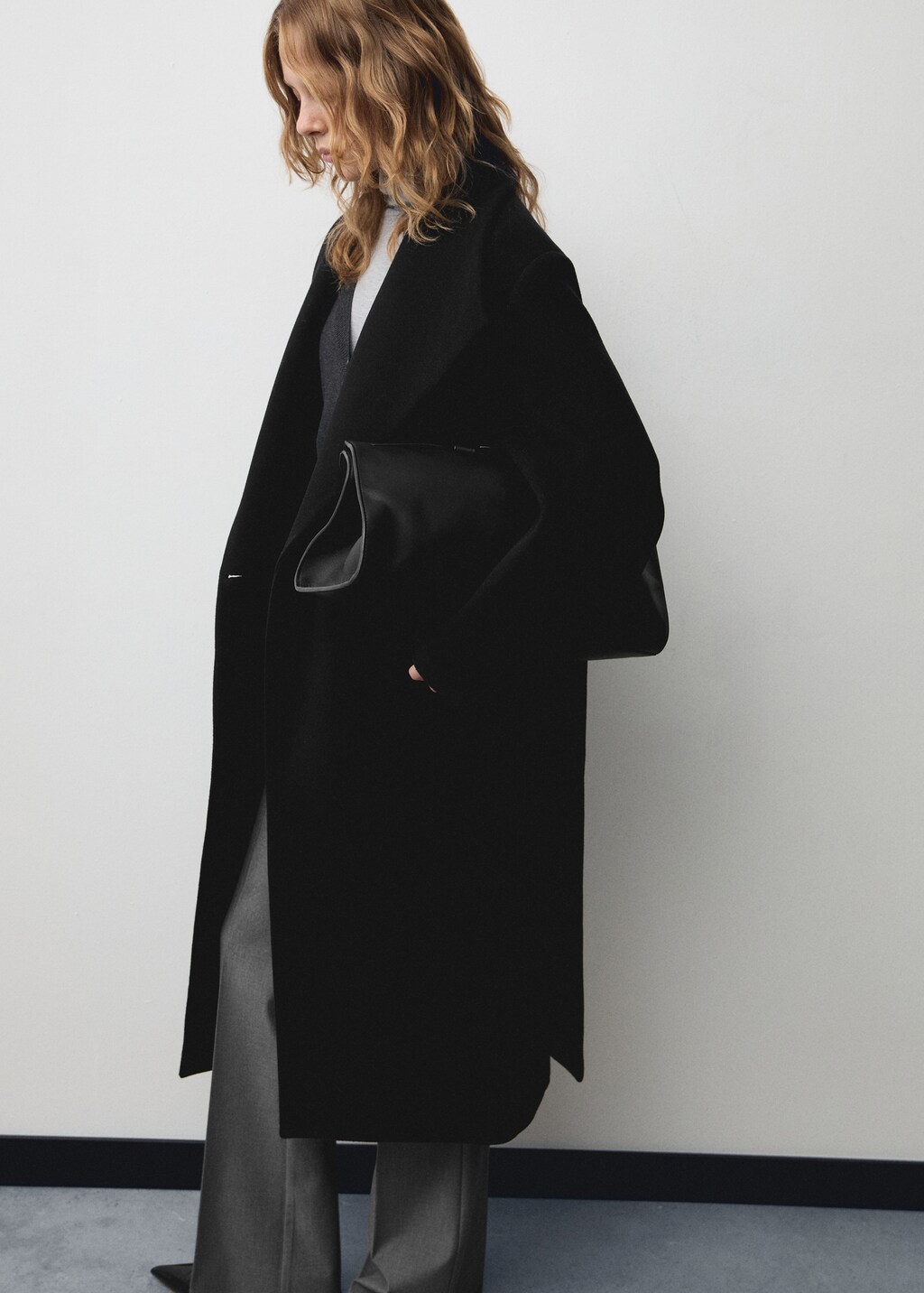 Turtleneck virgin wool coat - Women | MANGO OUTLET USA
