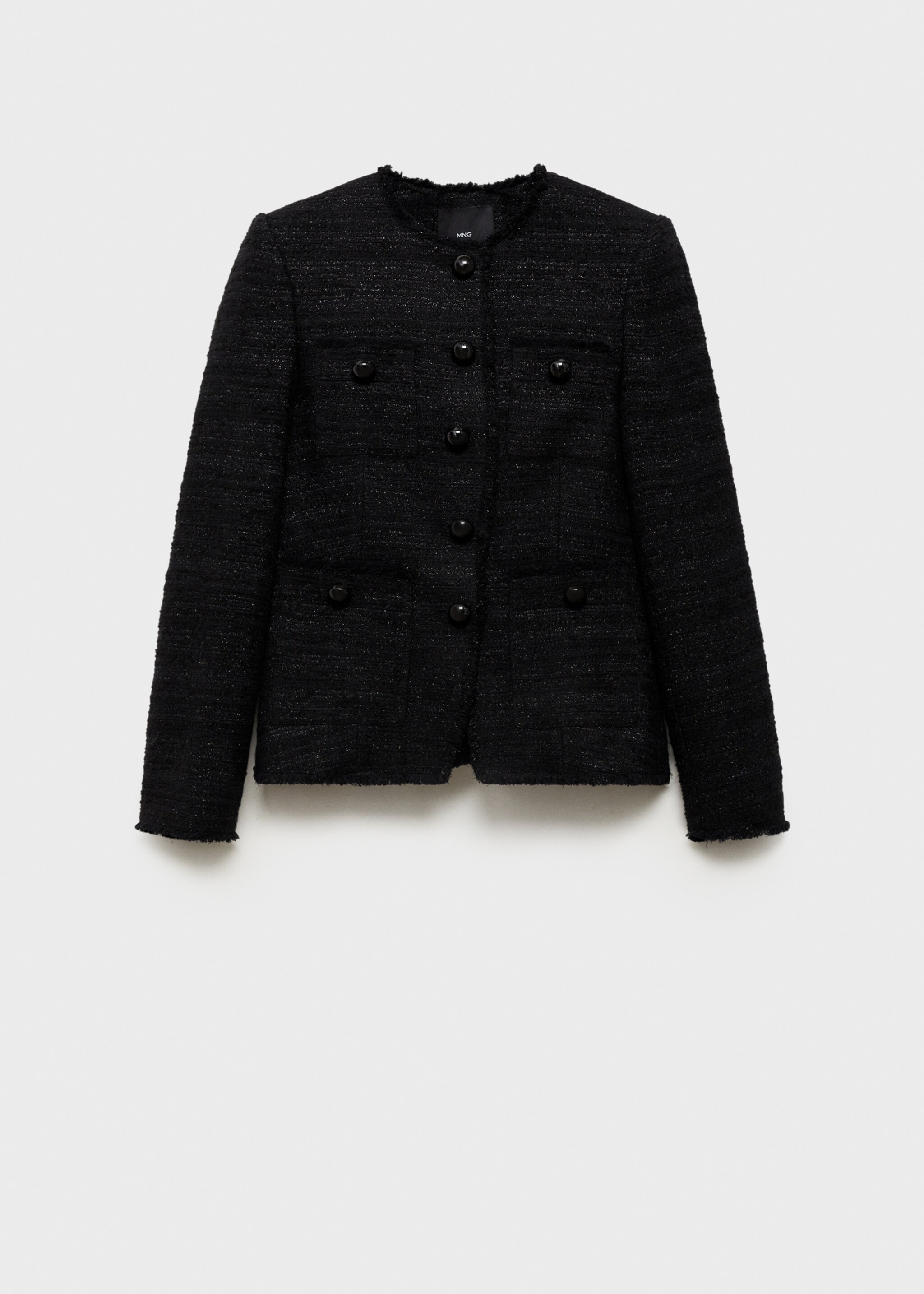 Tweed-Jacke mit Taschen - Artikel ohne Model, Schwarz. Ref: 77059076-00.