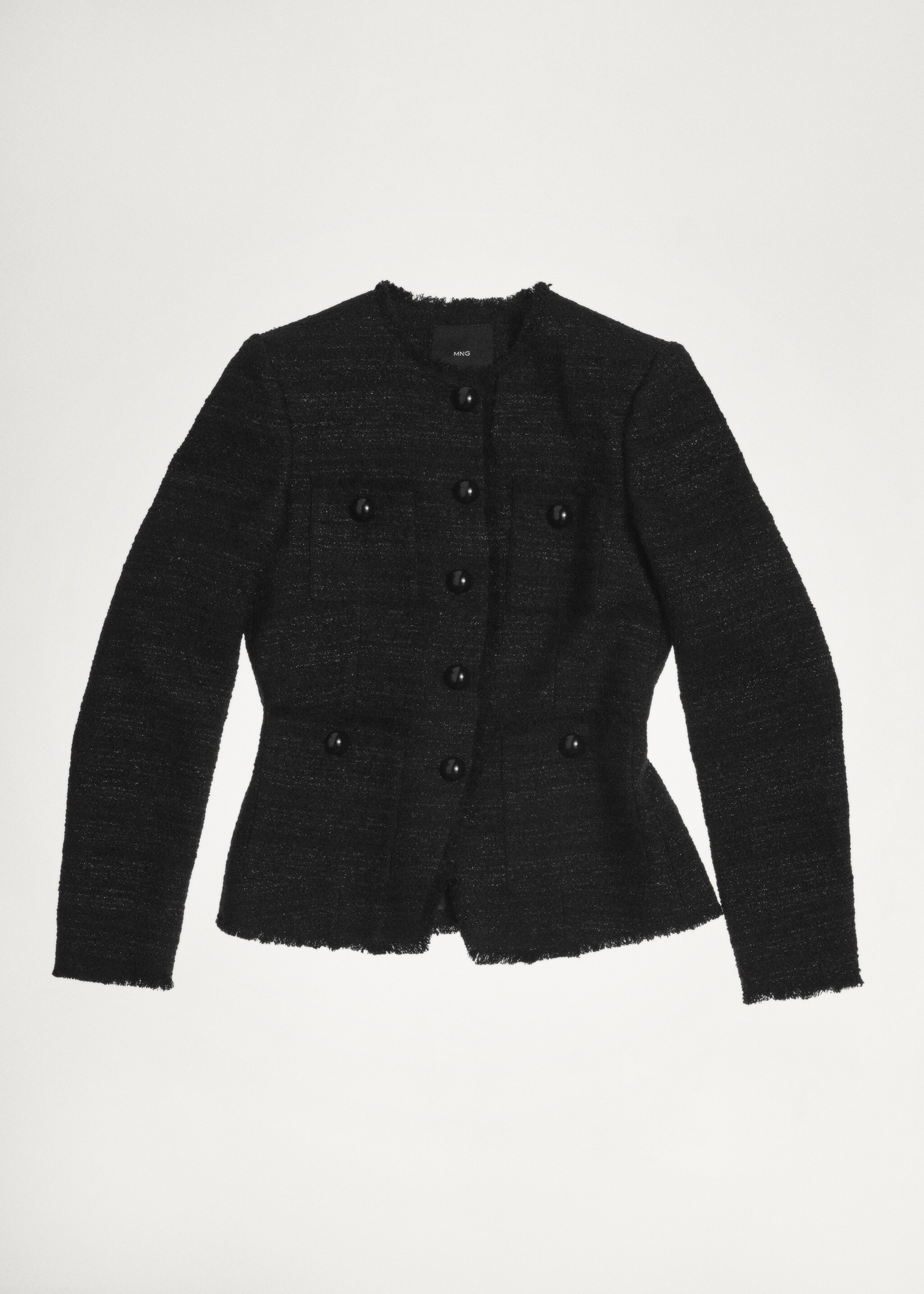 Tweed-Jacke mit Taschen - Detail des Artikels 5, Schwarz. Ref: 77059076-00.