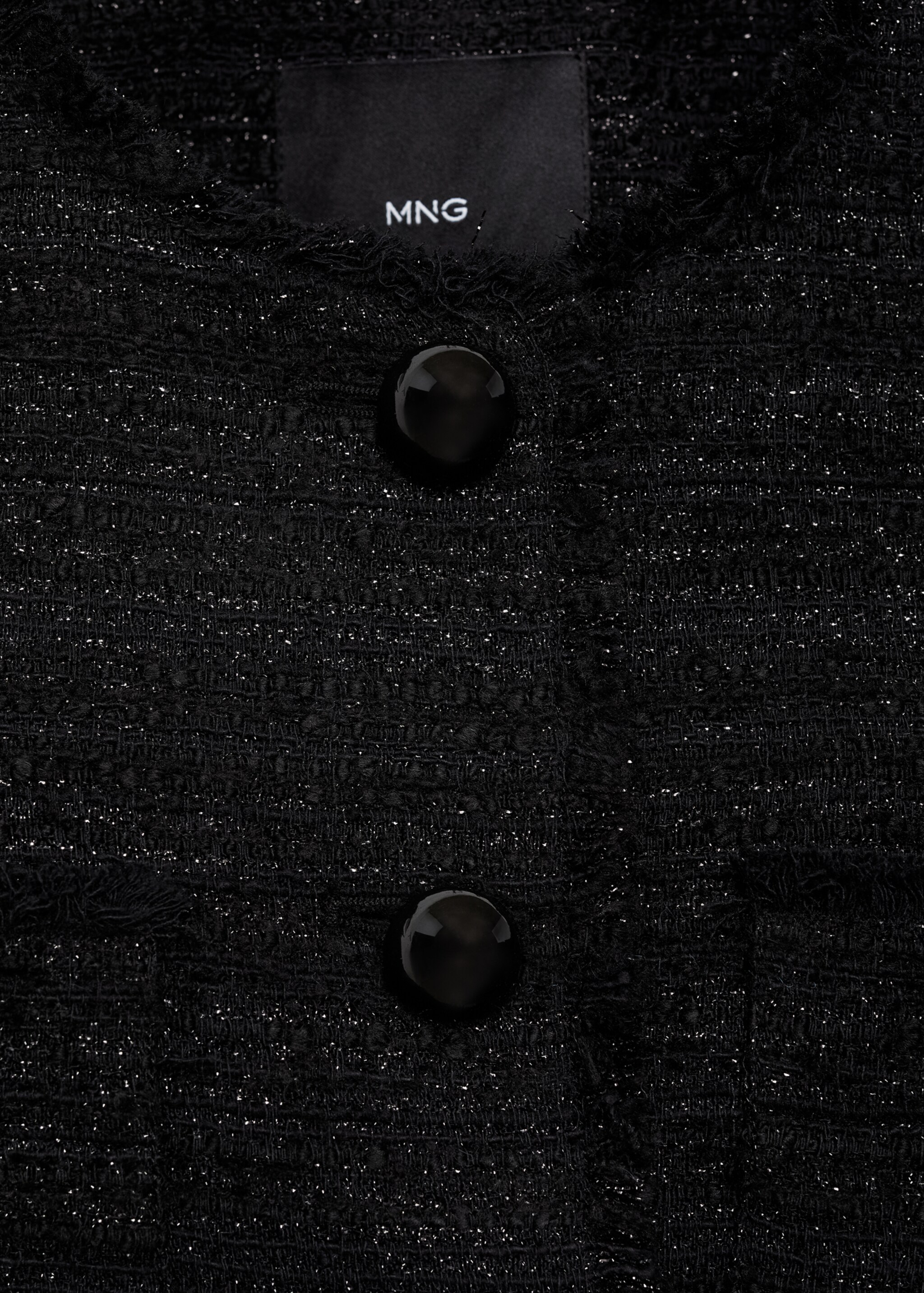 Tweed-Jacke mit Taschen - Detail des Artikels 8, Schwarz. Ref: 77059076-00.