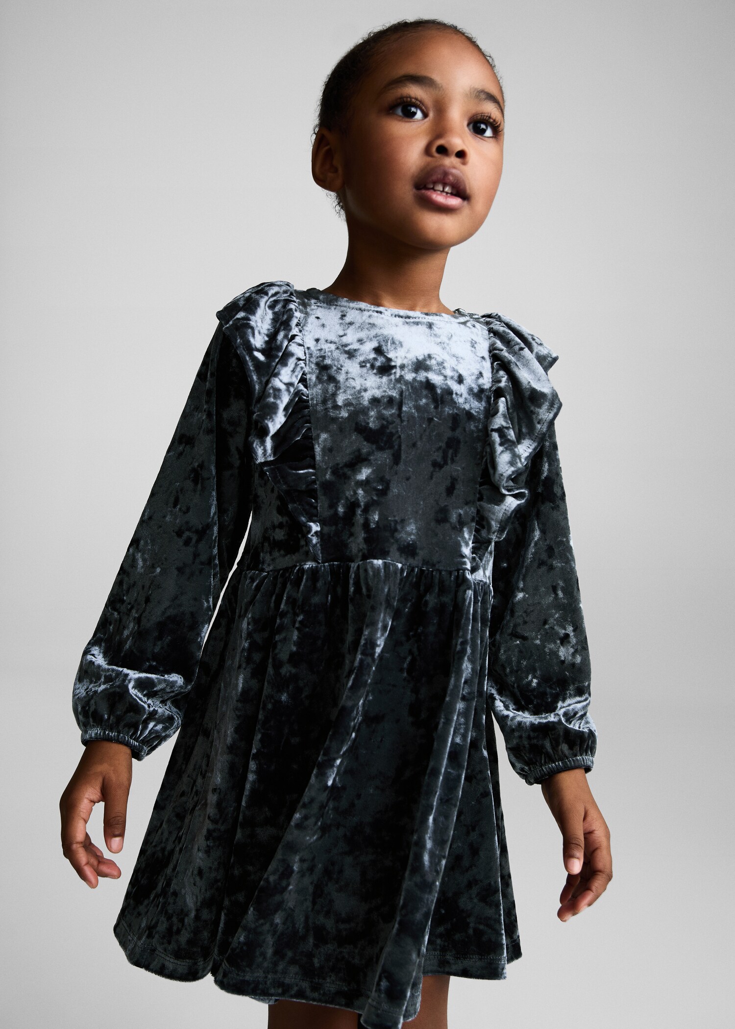 Ruffled velvet dress - Medium plane