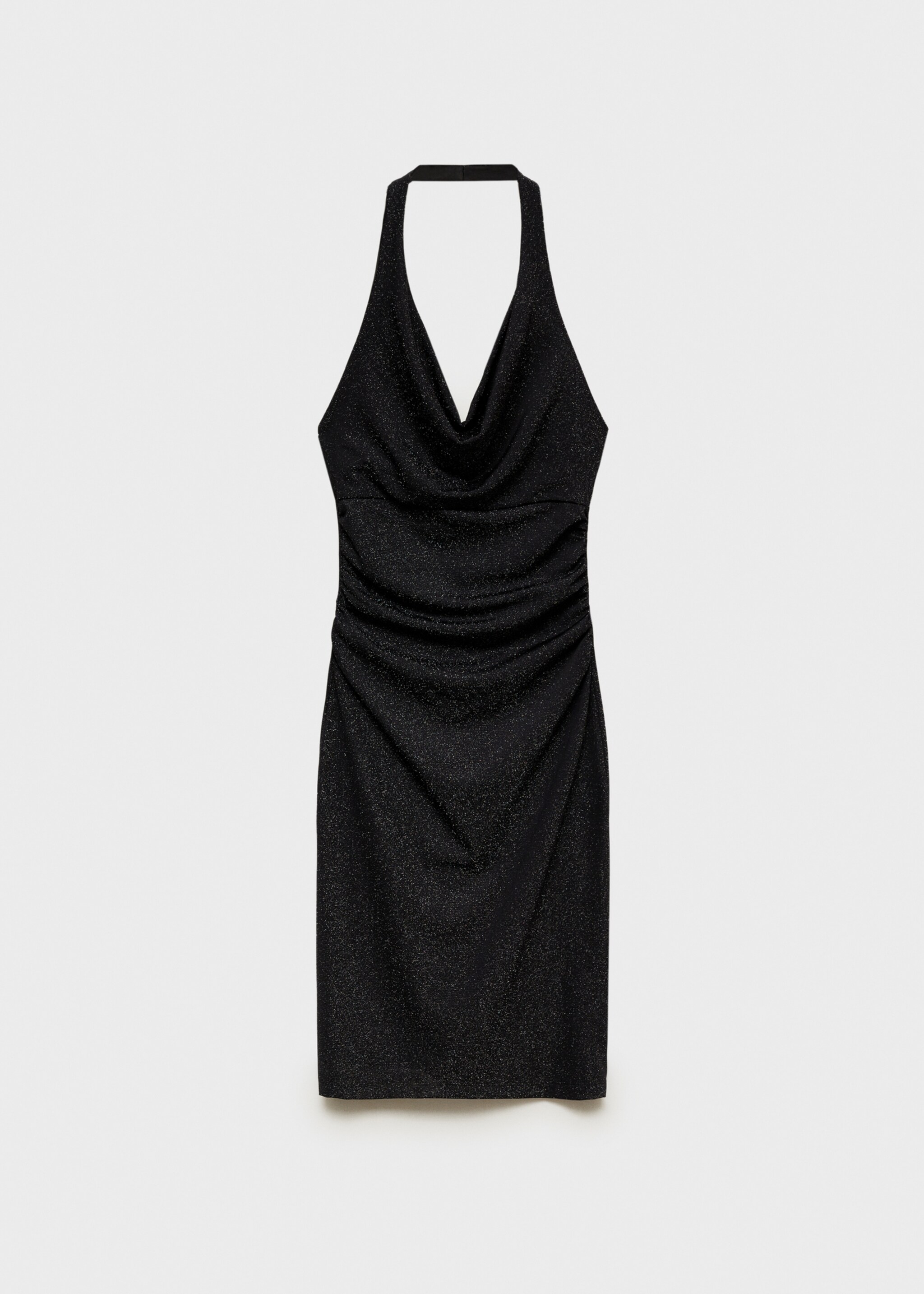 Lurexklänning med draperad halsringing - Artikel utan modell, Svart. Ref: 77059406-00.