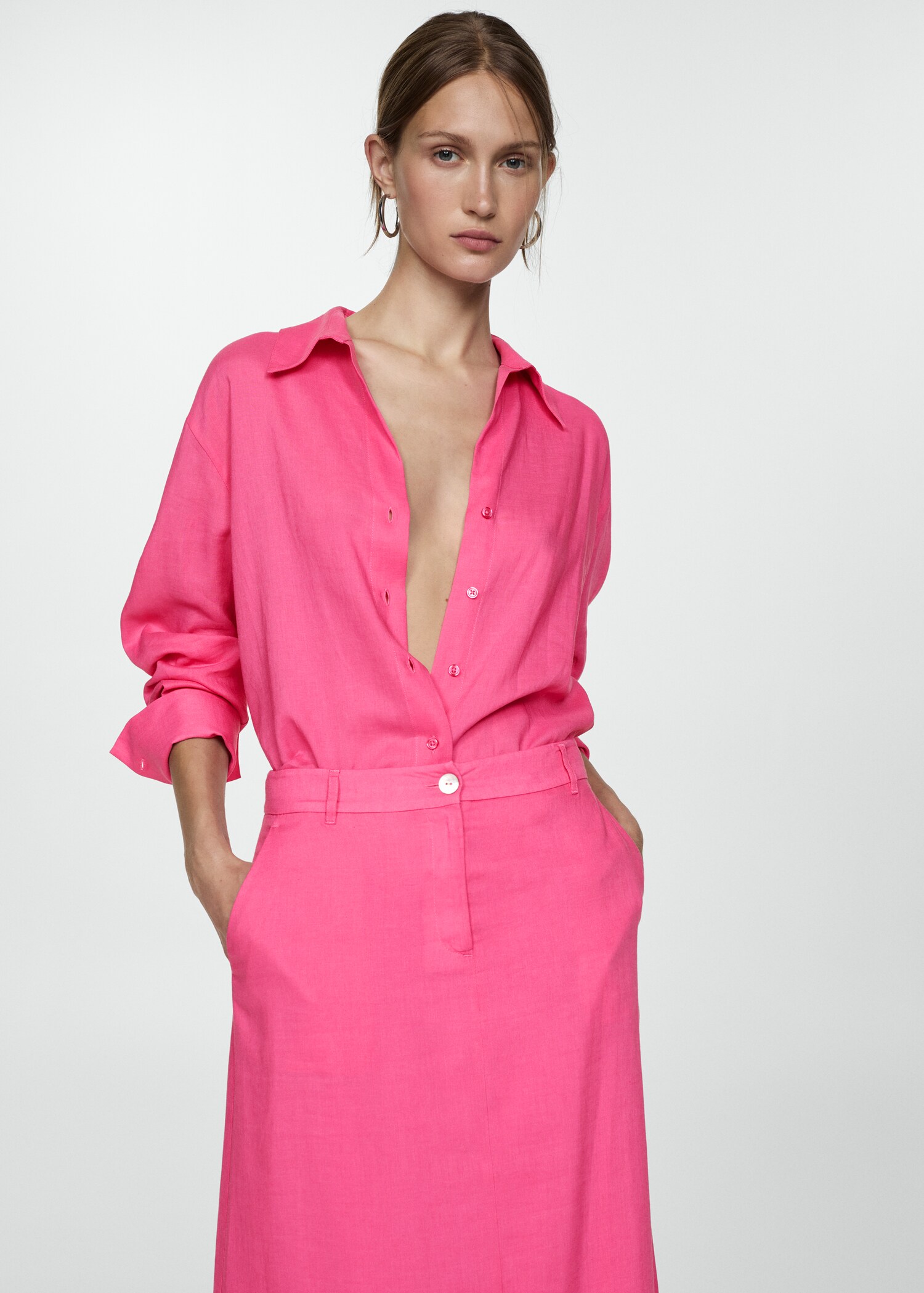 Long lyocell skirt - Details of the article 1