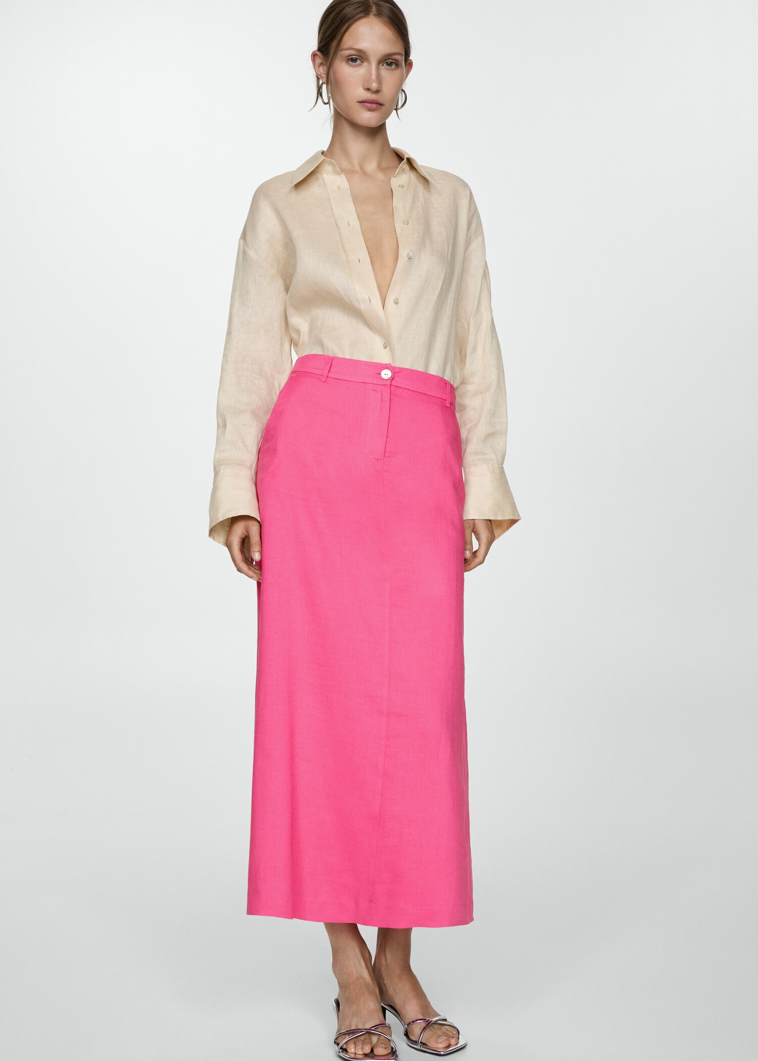 Long lyocell skirt - Details of the article 2