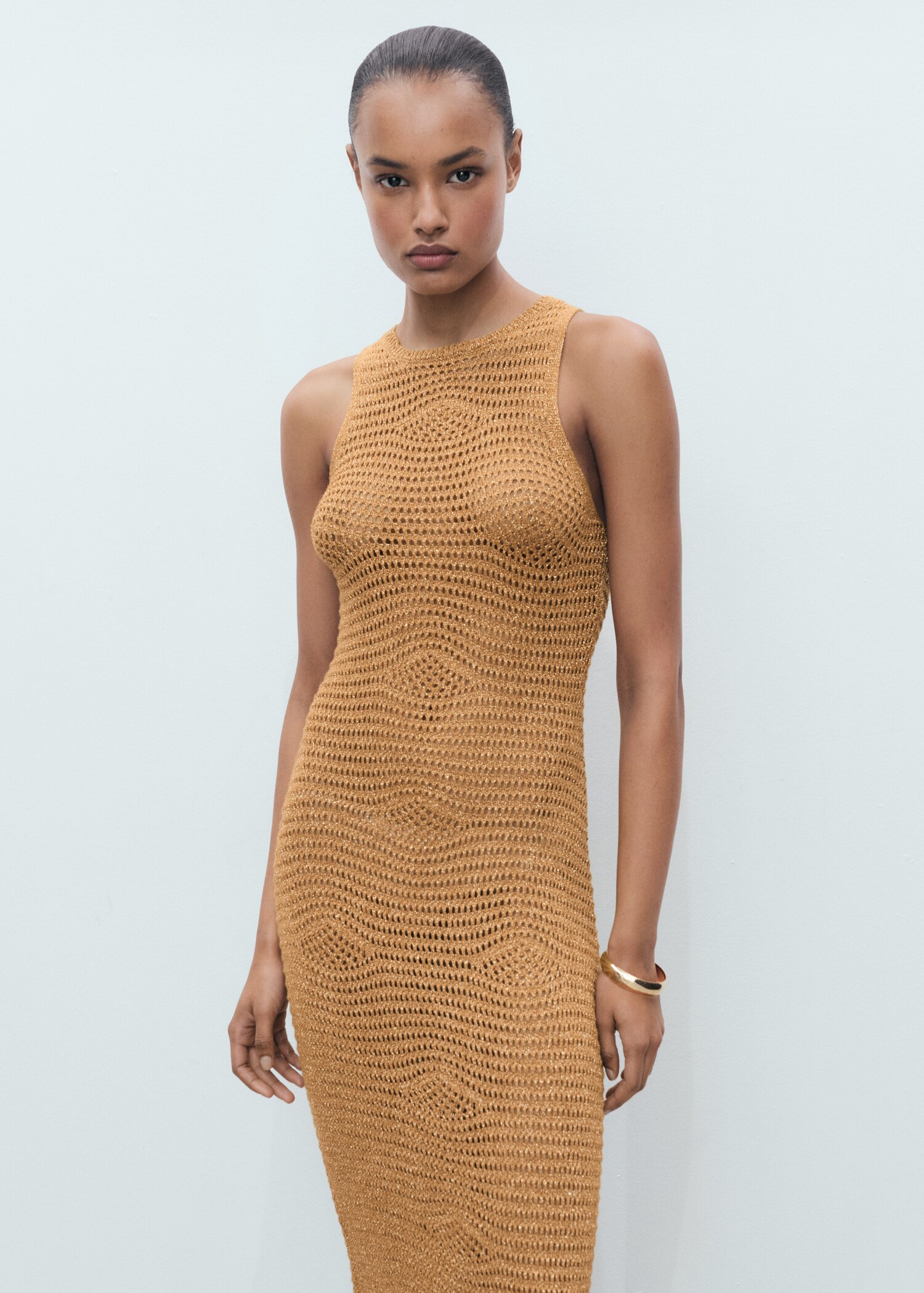 Long lurex crochet dress - Medium plane