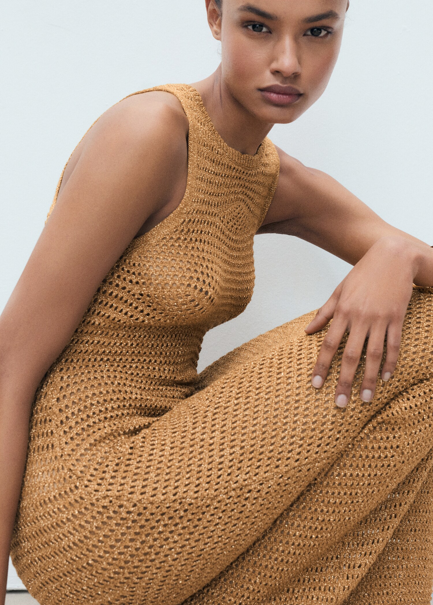 Long lurex crochet dress - Details of the article 2