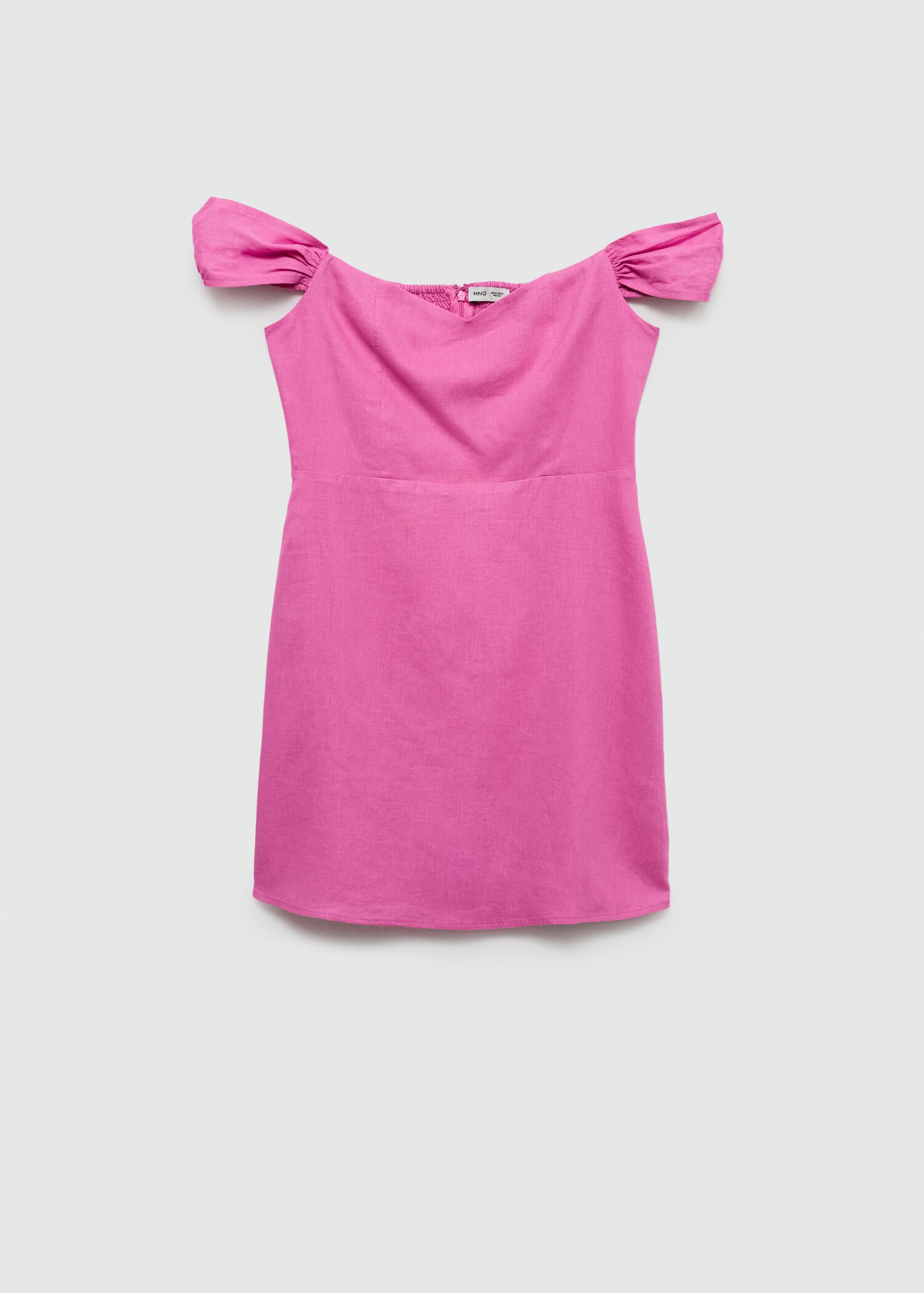 Boat-neck linen dress - Article without model