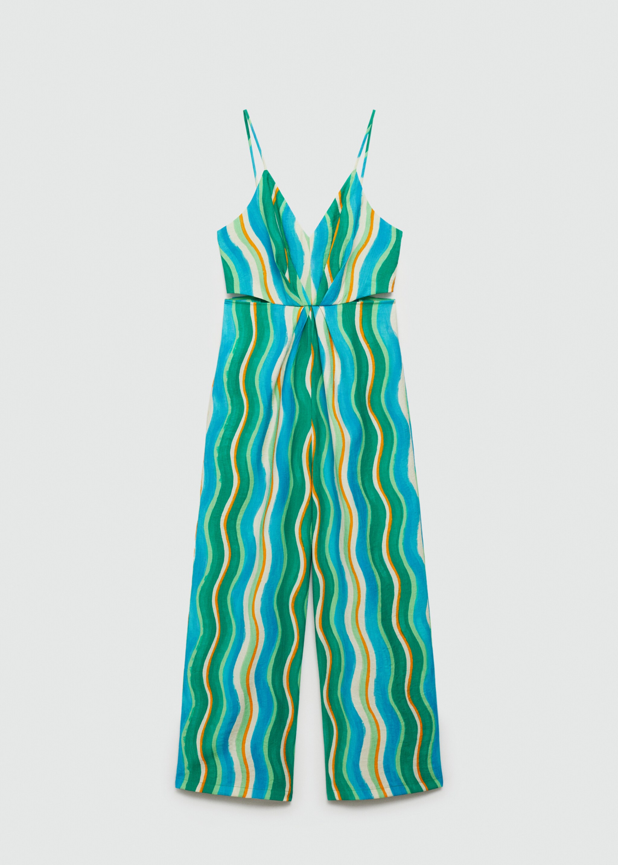 Bedrukte gedrapeerde jumpsuit met splitten - Artikel zonder model