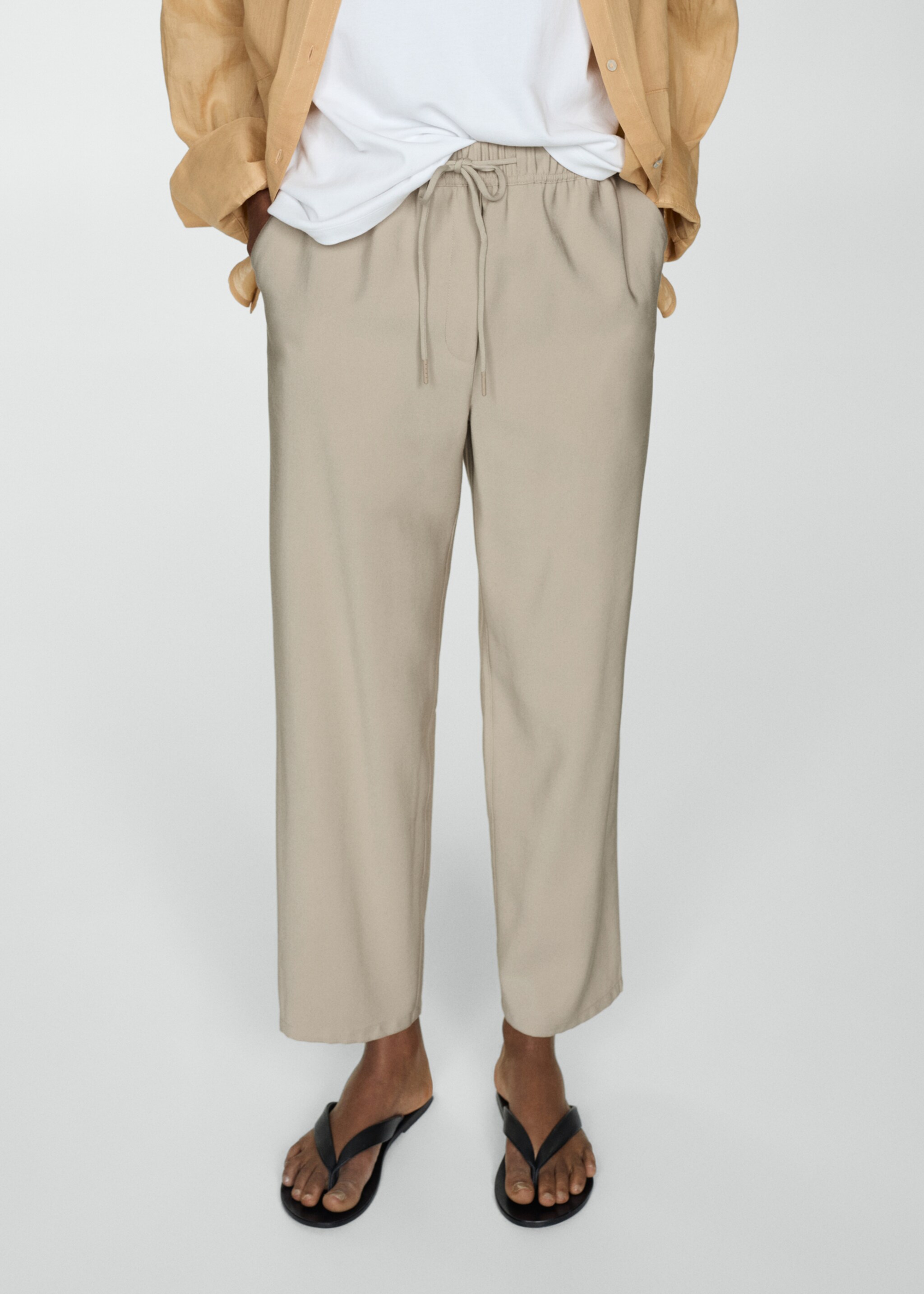 Drawstring jogger trousers - Medium plane