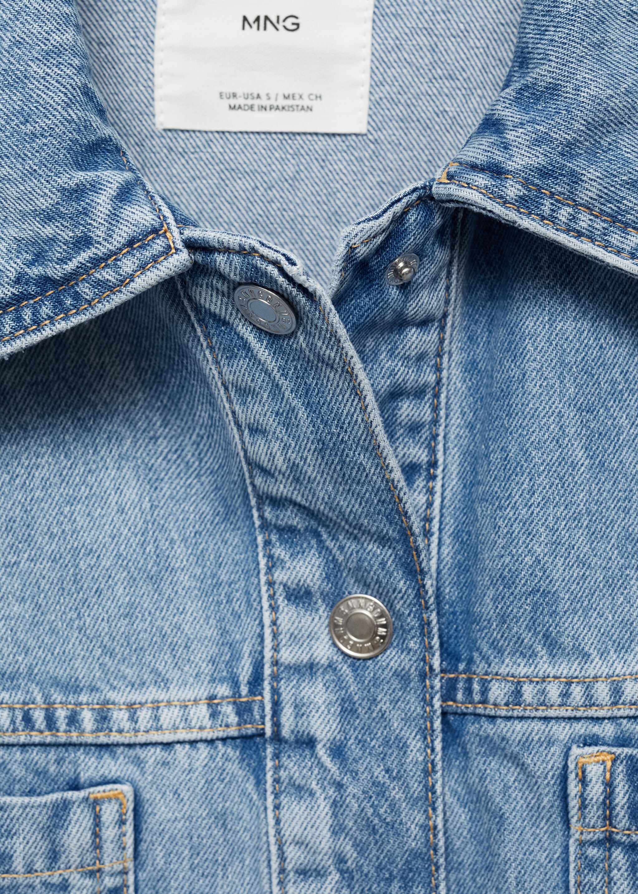 Τζάκετ denim τσέπες - Λεπτομέρεια του προϊόντος 8, Μεσαίο Μπλε. Ref: 77060355-00.