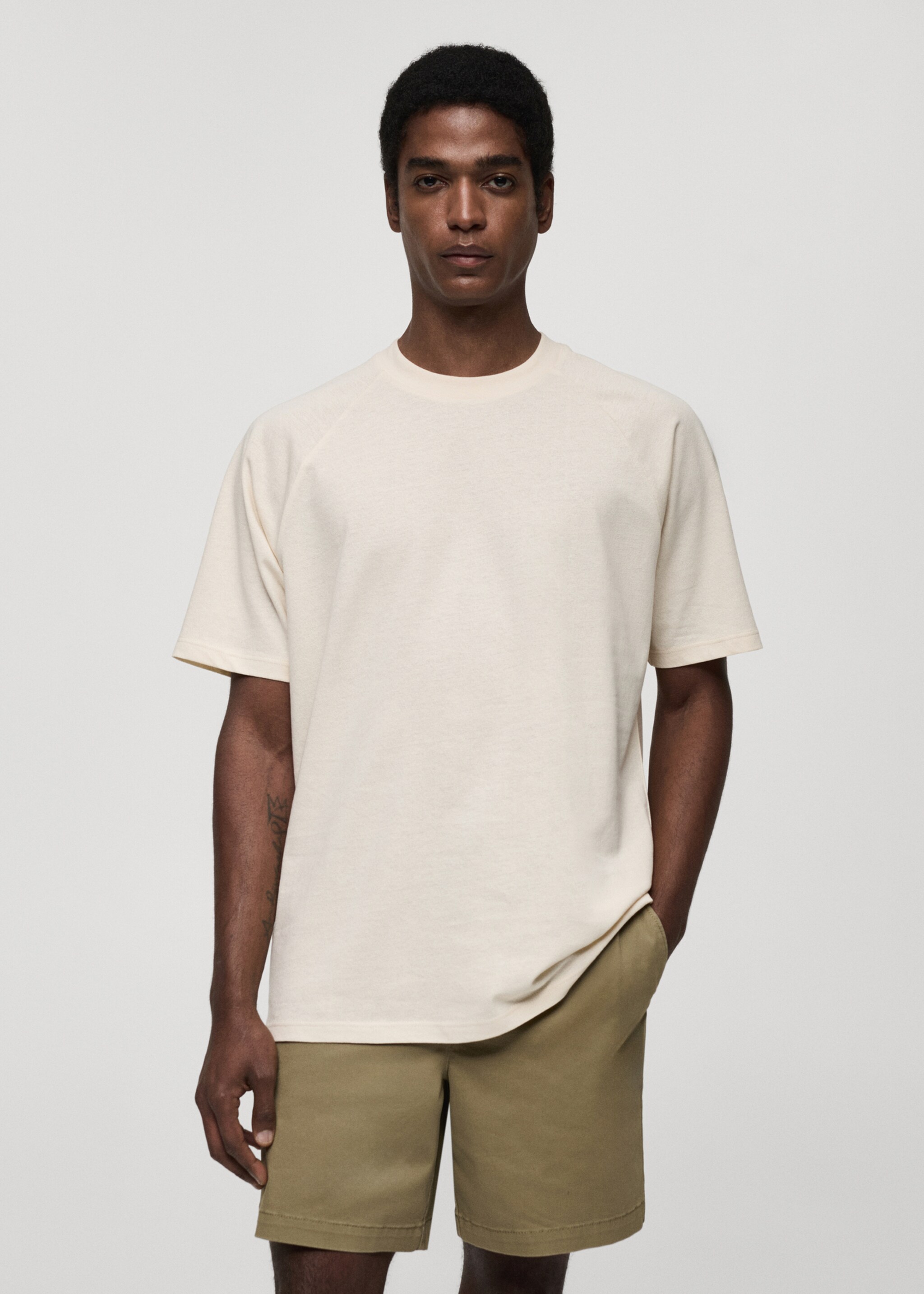 Katoenen relaxed-fit T-shirt - Middenvlak