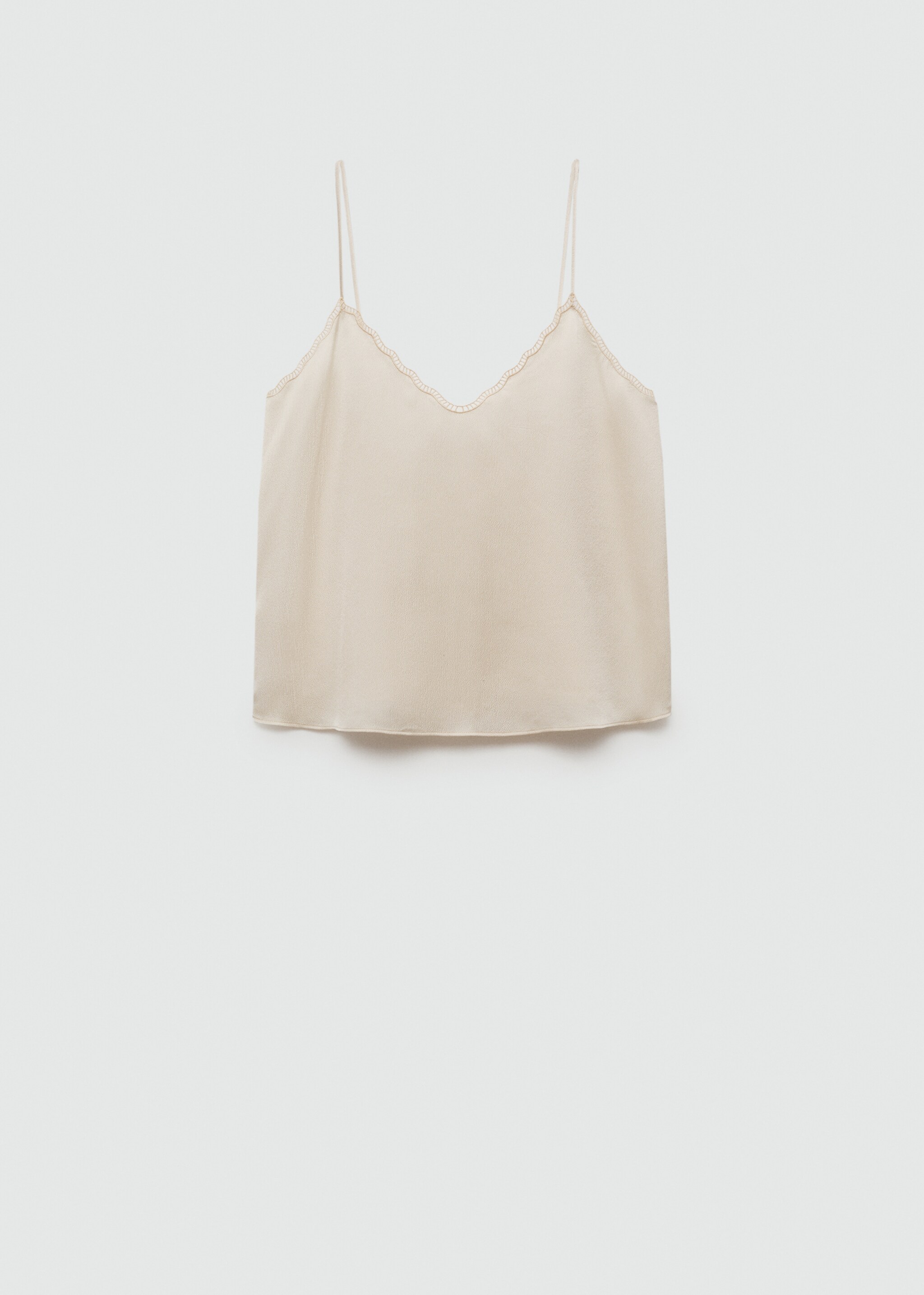 Satenski top s bretelama - Artikl bez modela, Bjeličasta. Ref: 77060358-00.