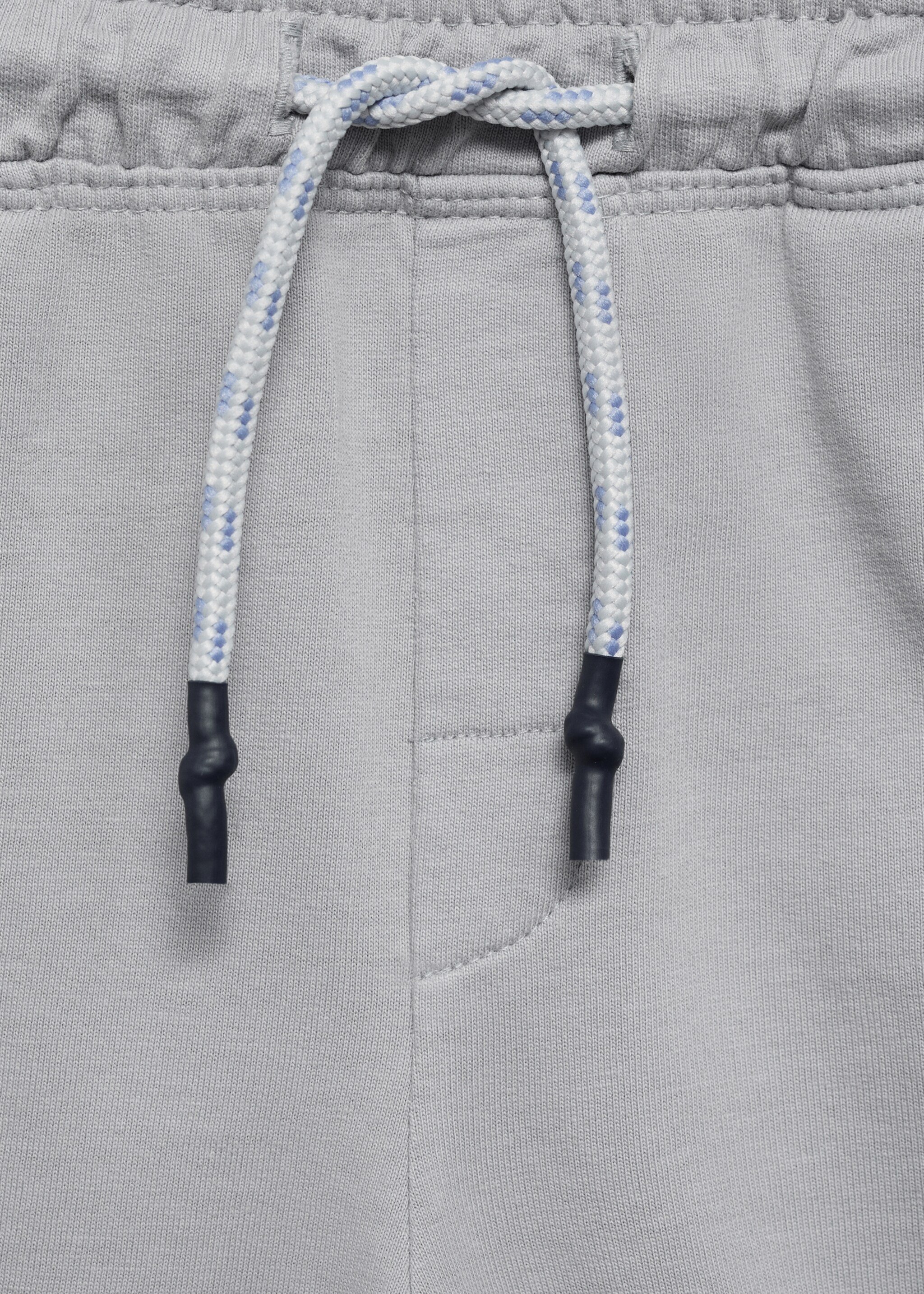 Elastic waist cotton Bermuda shorts - Details of the article 8, Grey. Ref: 77060359-00.