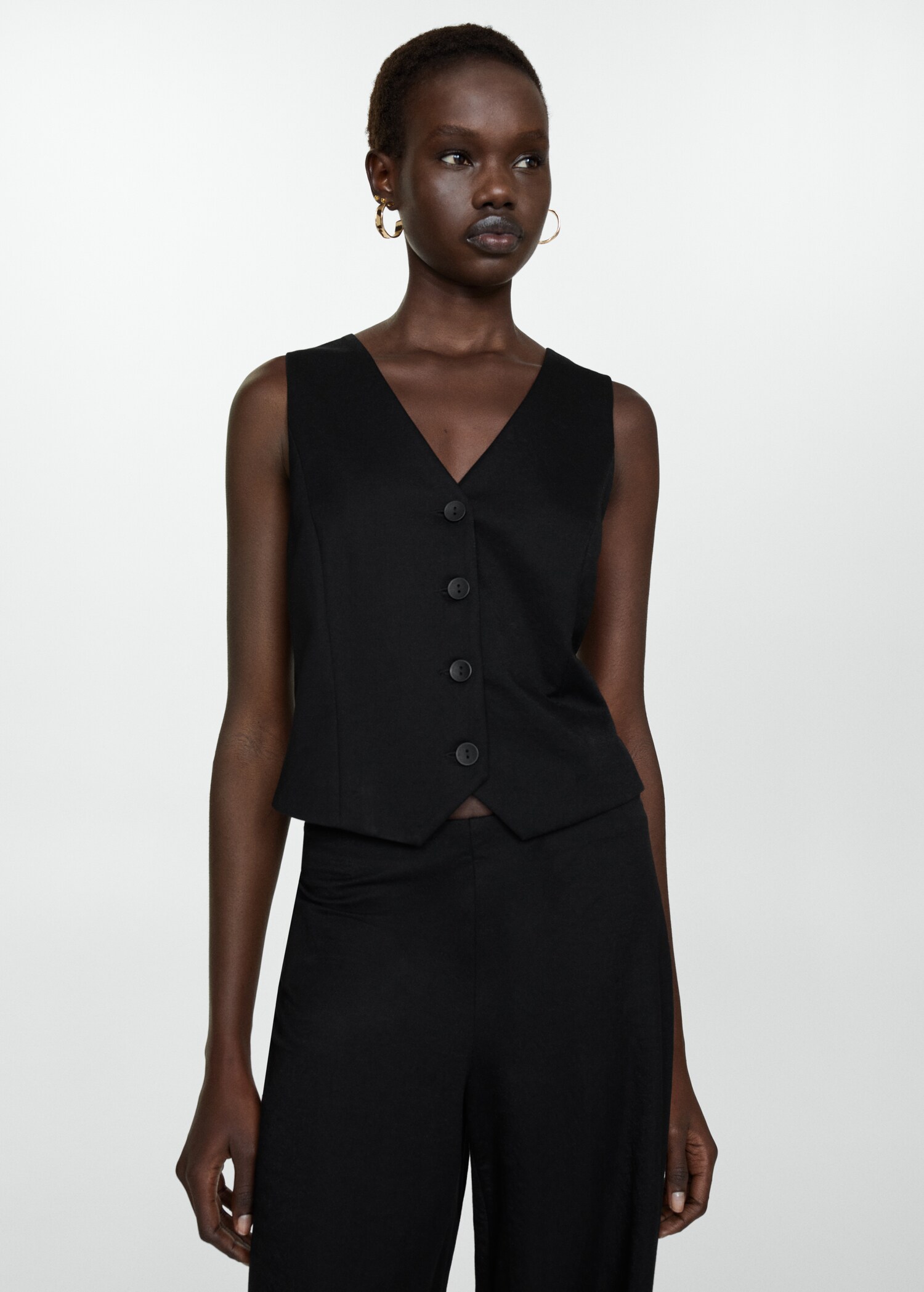 Gilet with buttons - Medium plane