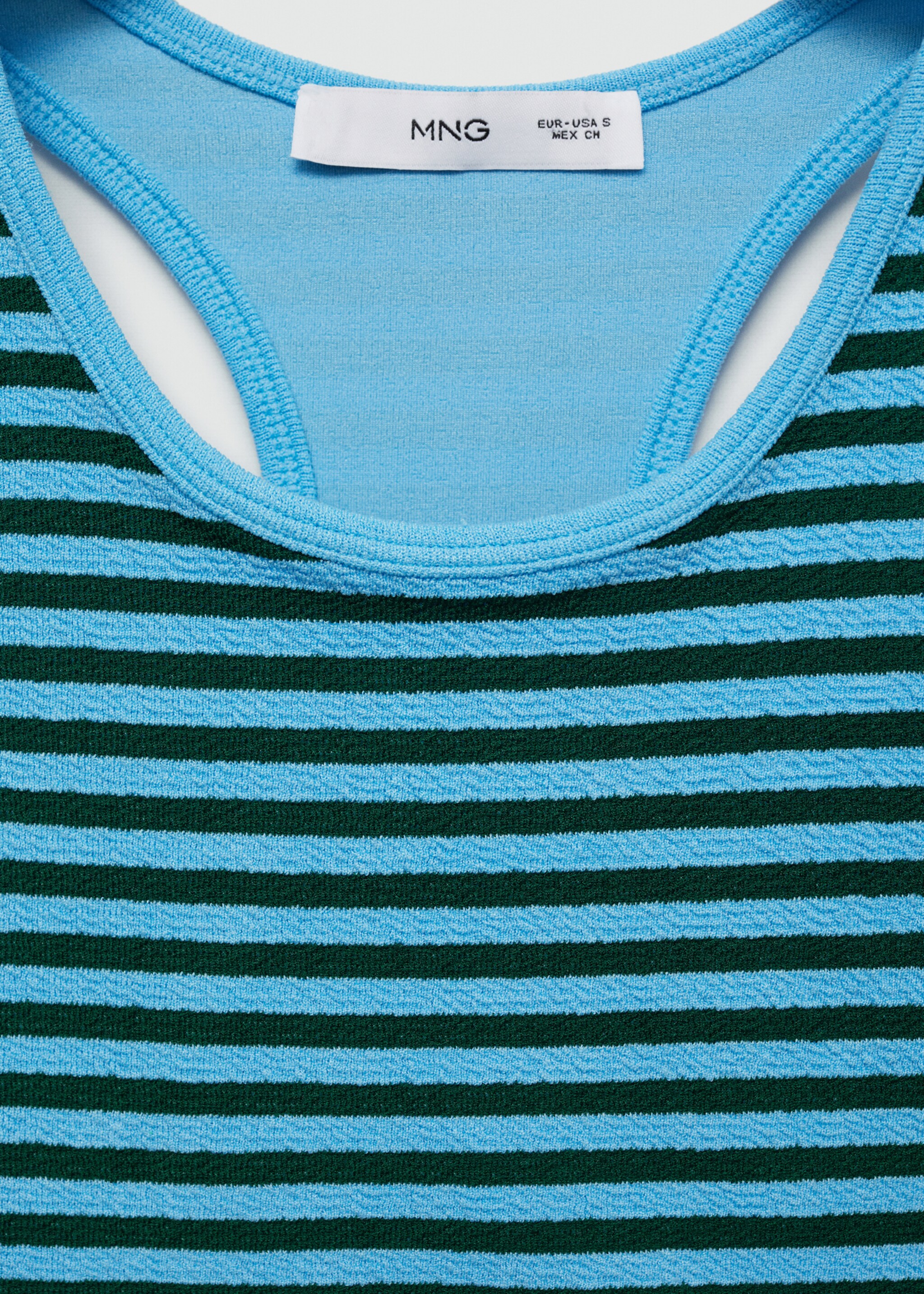 Striped knit top - Details of the article 8, Blue. Ref: 77060365-00.