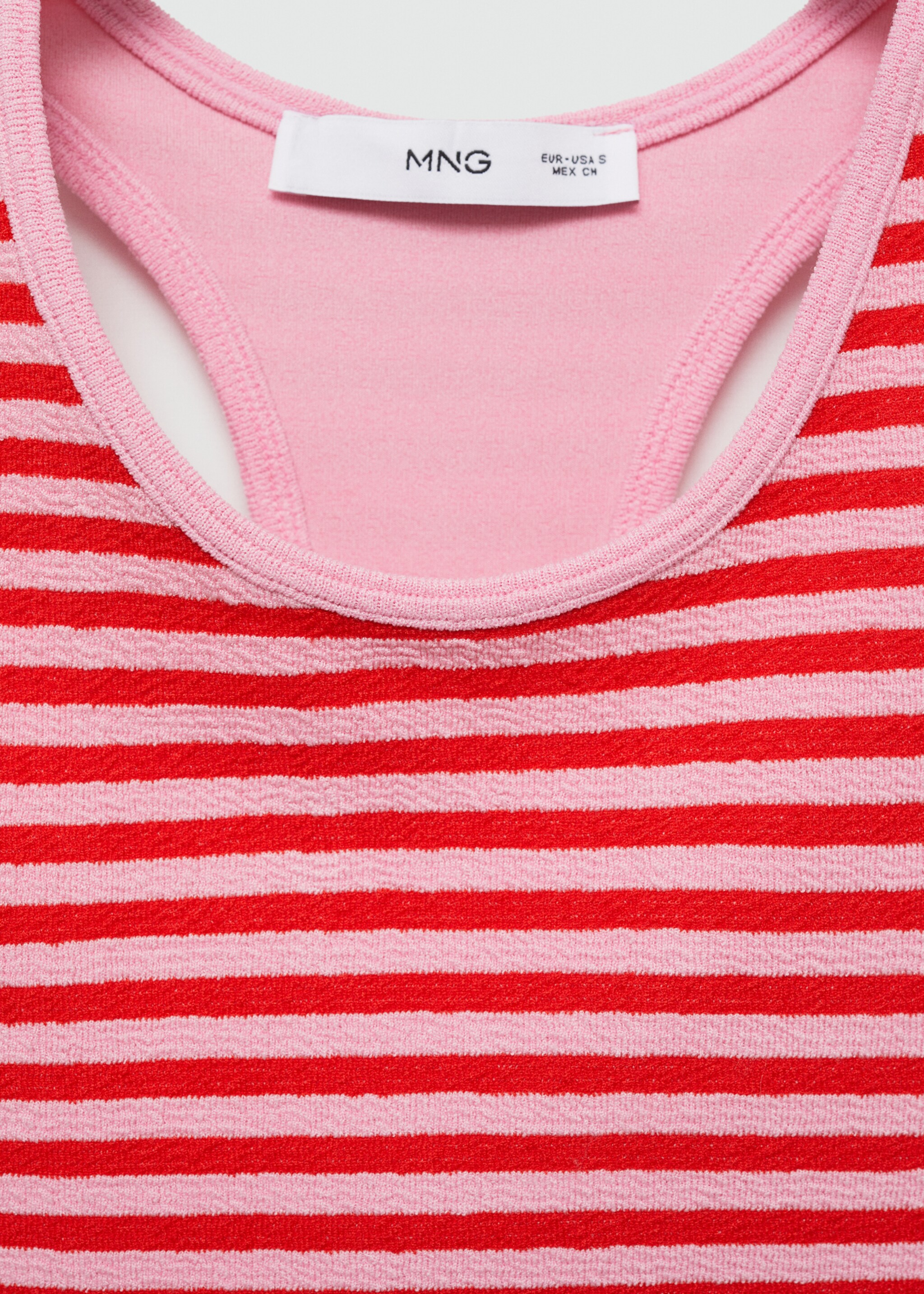 Gestreiftes Jersey-Top - Detail des Artikels 8, Rot. Ref: 77060365-00.