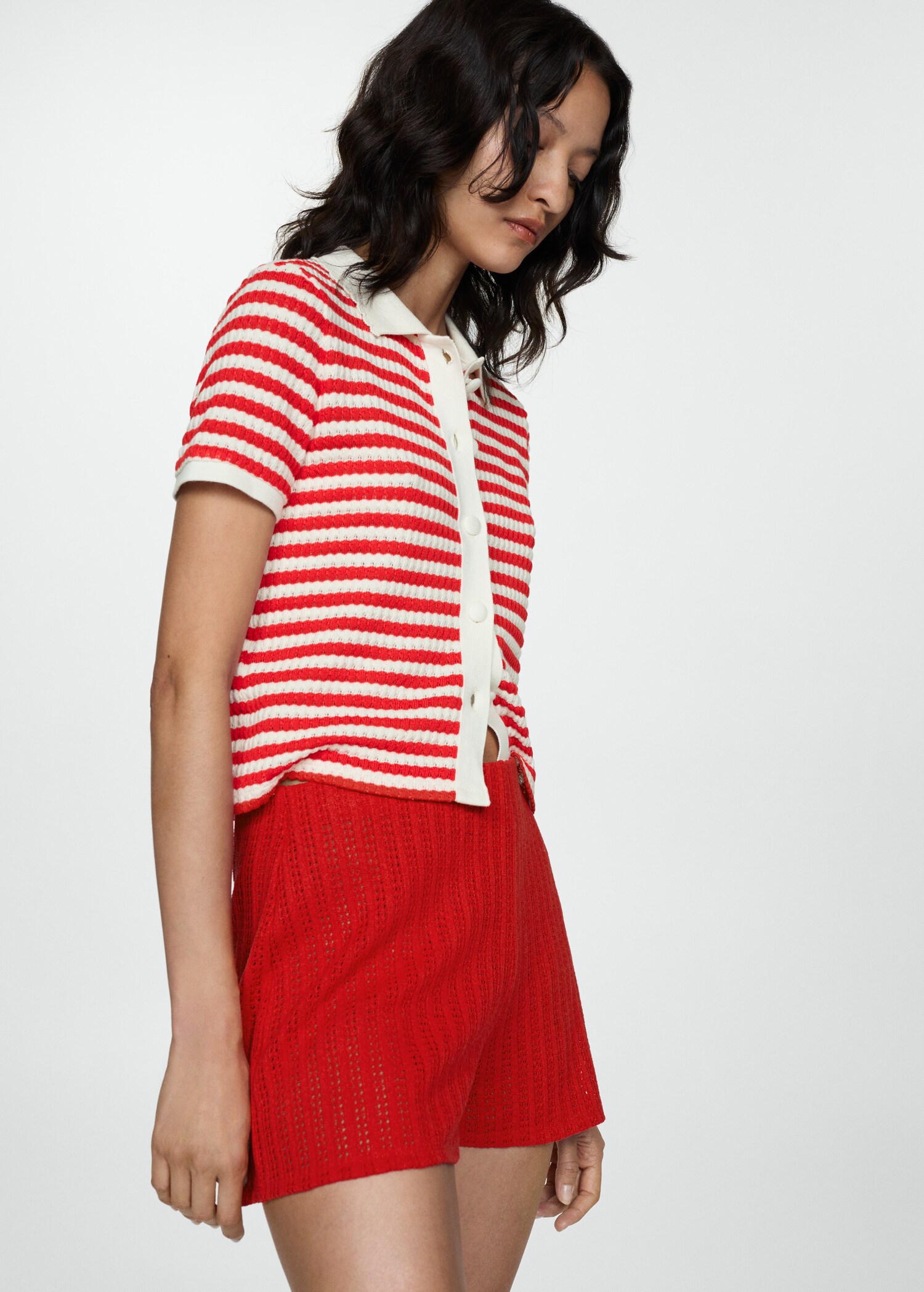 Straight-fit knitted shorts - Medium plane