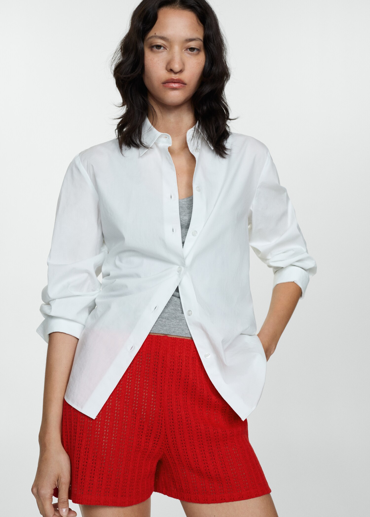 Straight-fit knitted shorts - Details of the article 2