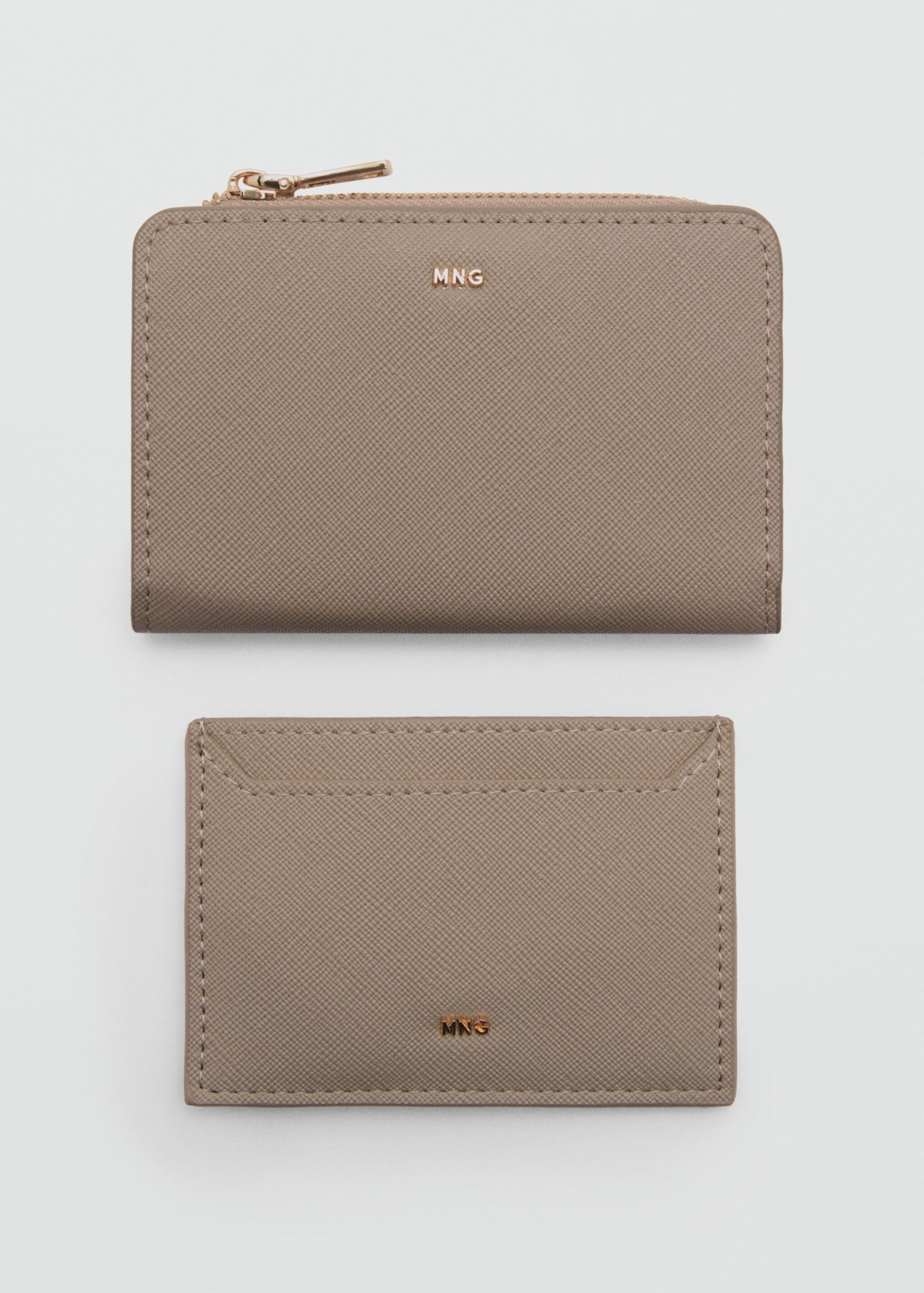 Saffiano-effect wallet - Details of the article 3, Light/Pastel Brown. Ref: 77060373-00.