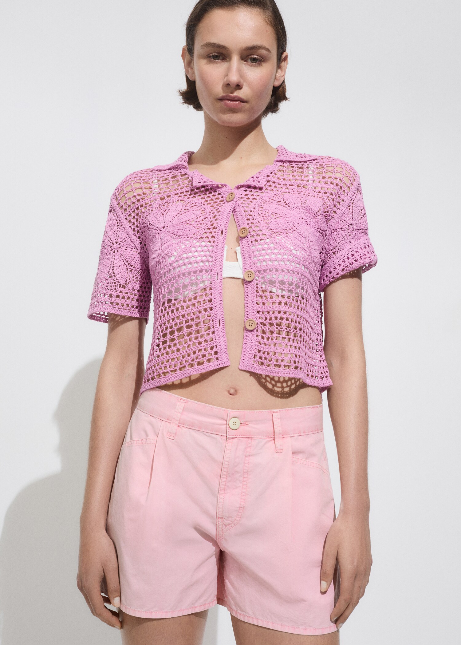 Short en jean droit - Plan moyen