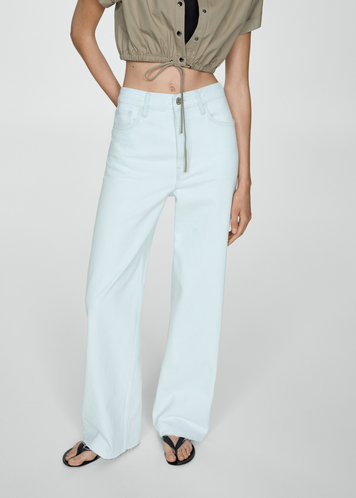 Wideleg-Jeans mit hohem Bund - Mittlere Ansicht