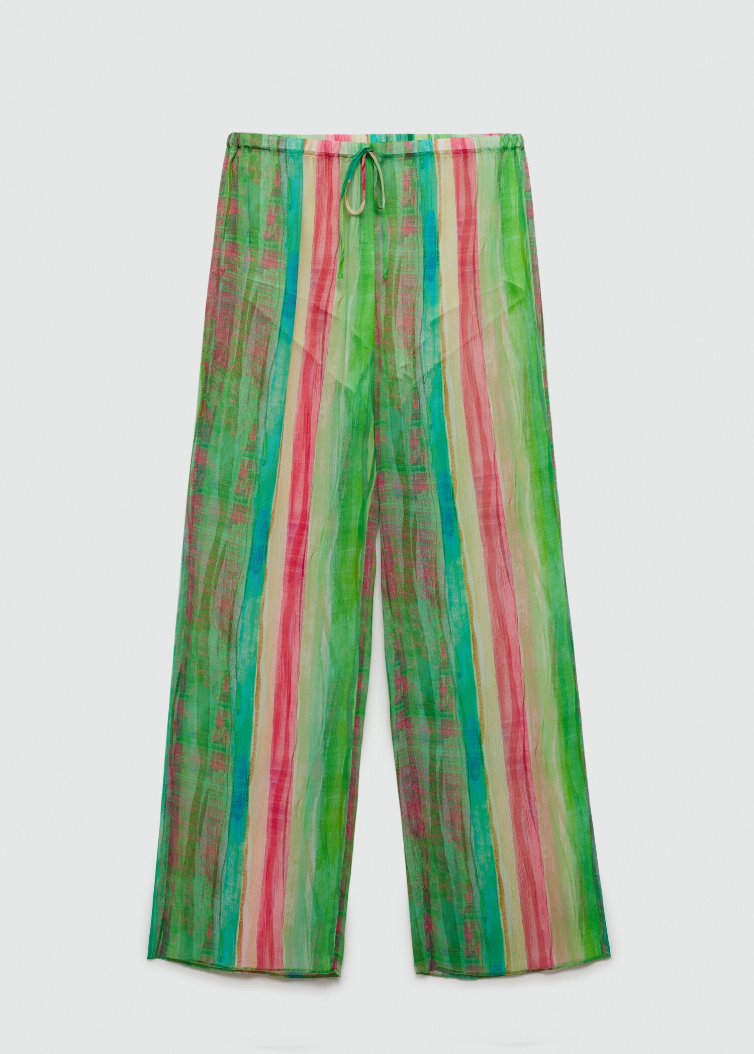 Semi-transparent printed trousers - Article without model