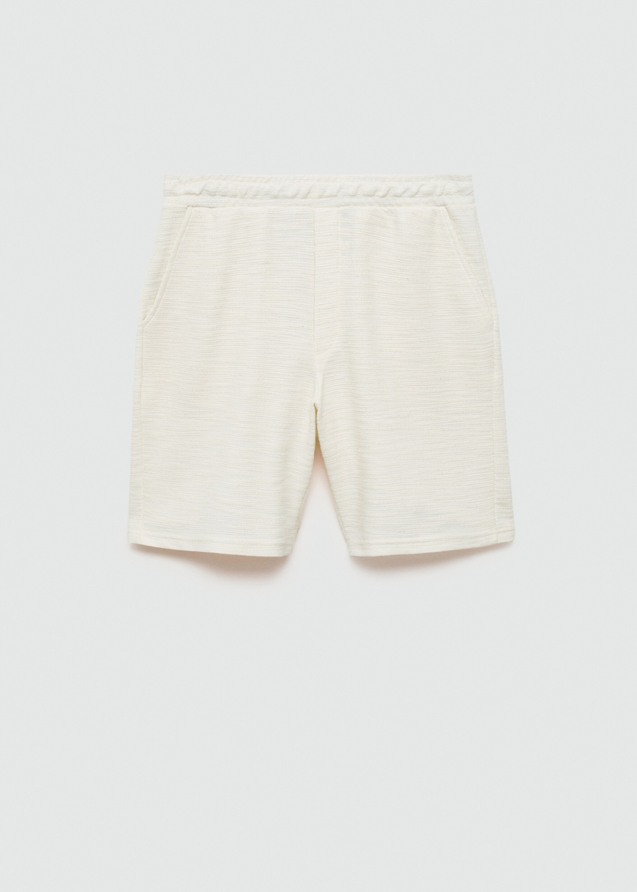 Textured cotton bermuda shorts with drawstring - Article without model