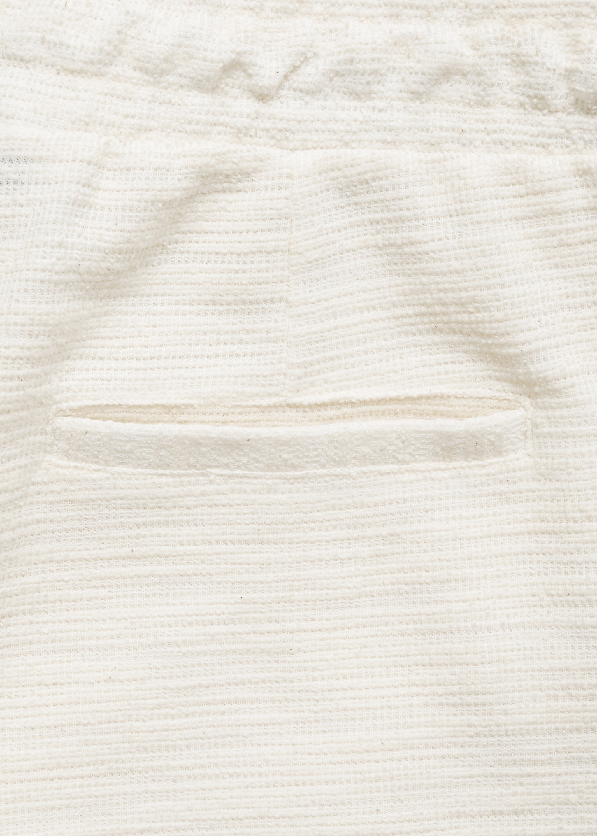 Textured cotton bermuda shorts with drawstring - Details of the article 0