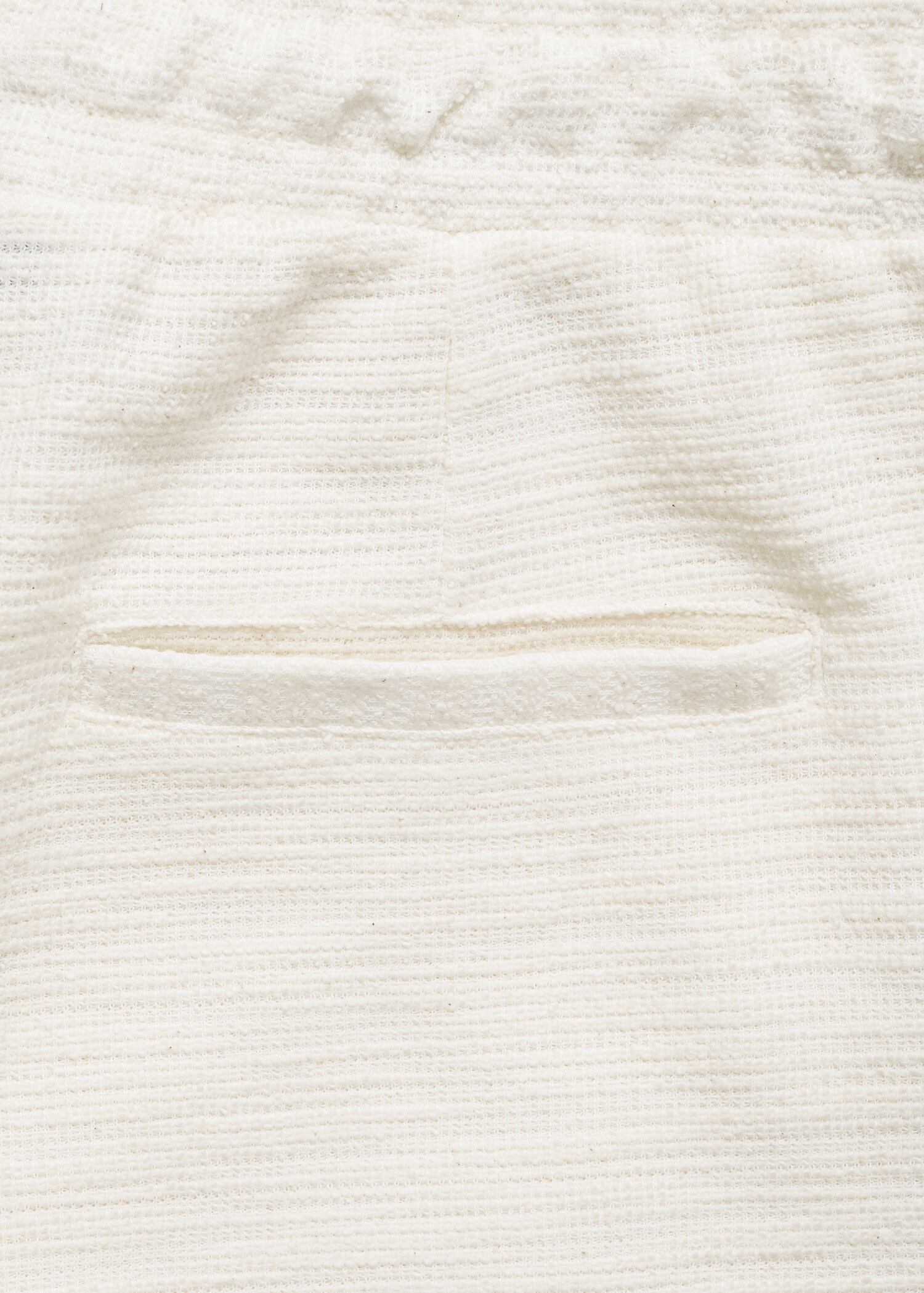 Textured cotton bermuda shorts with drawstring - Details of the article 0