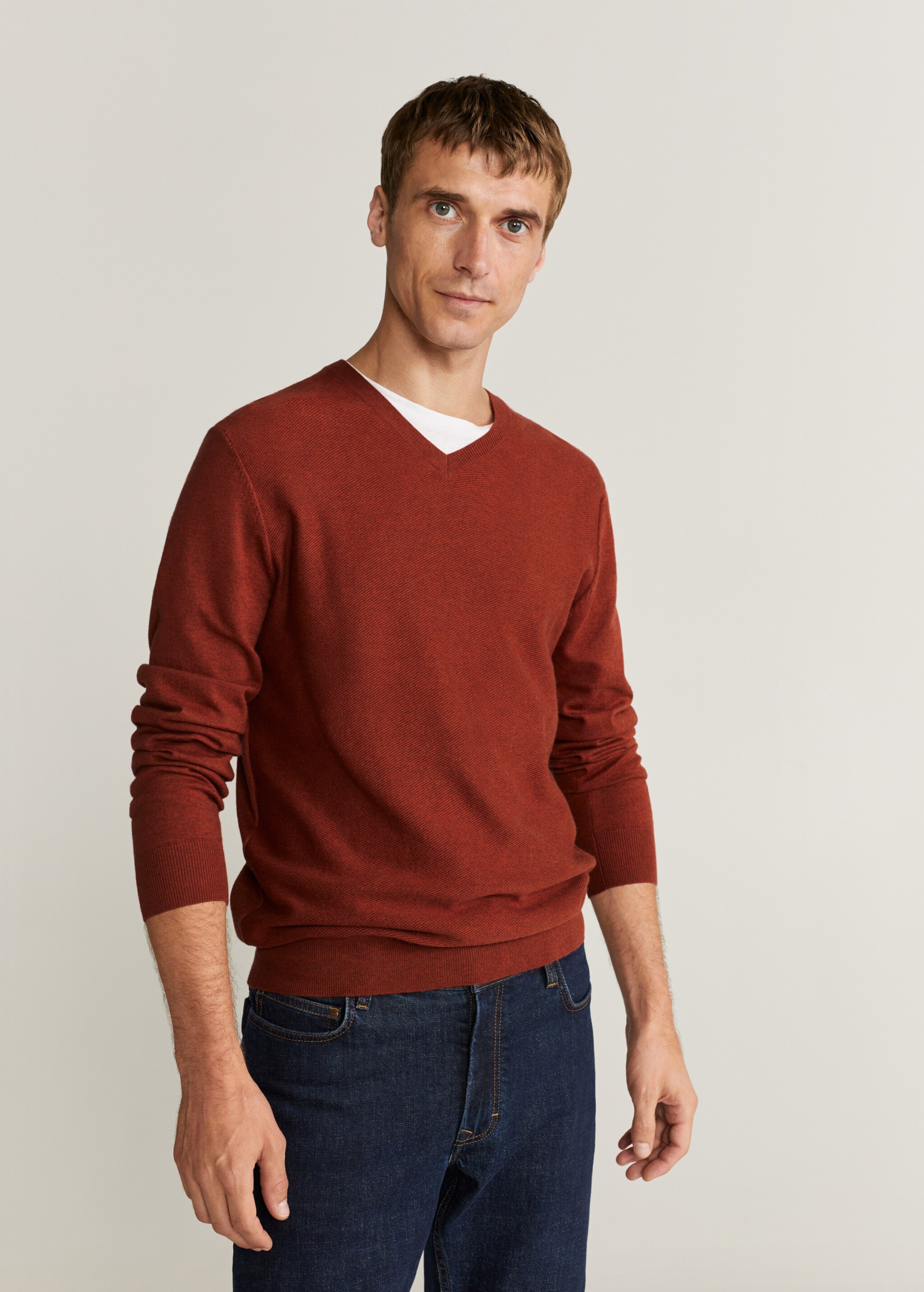 Textured cotton cashmere-blend sweater - Details of the article 1