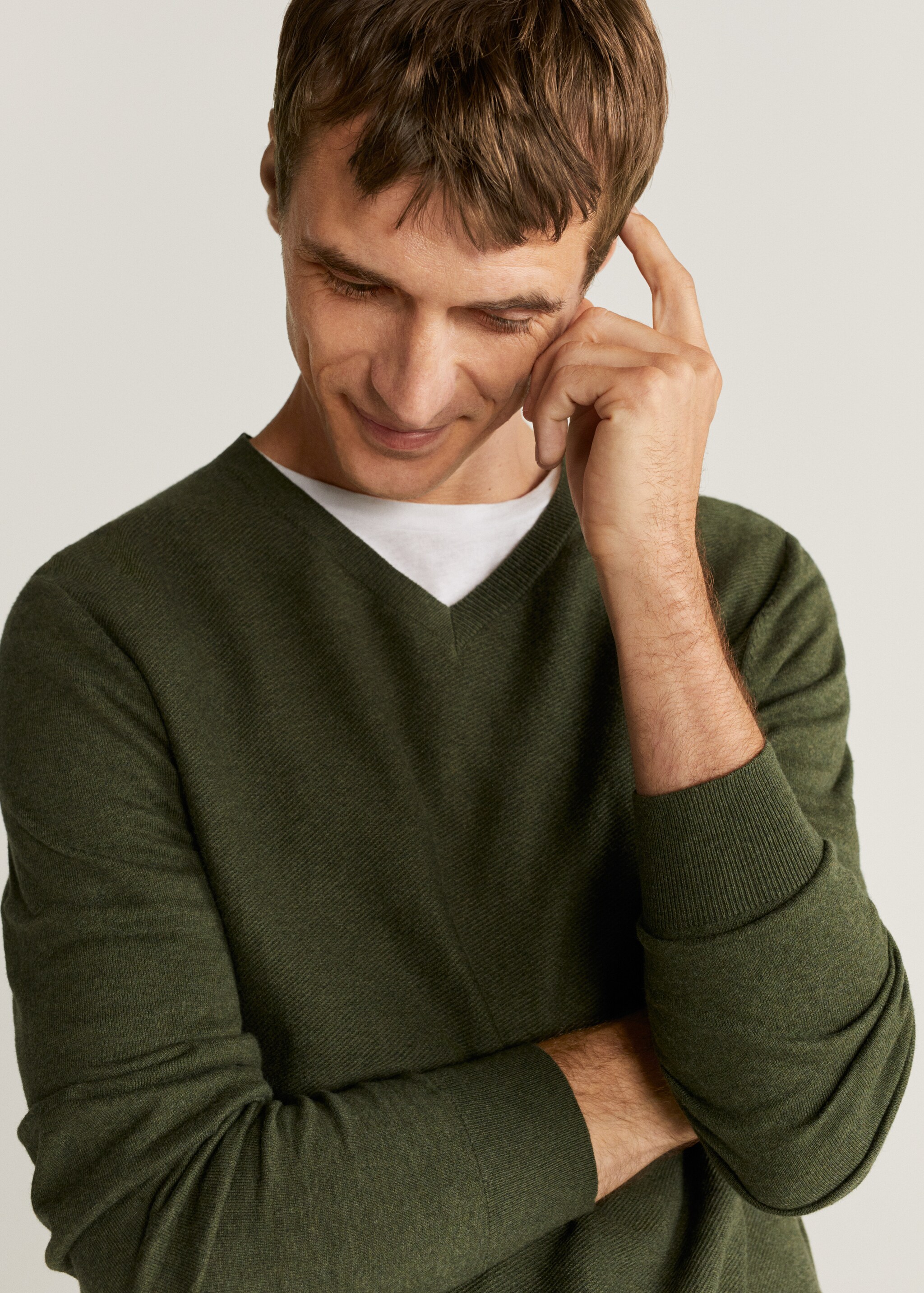 Textured cotton cashmere-blend sweater - Medium plane