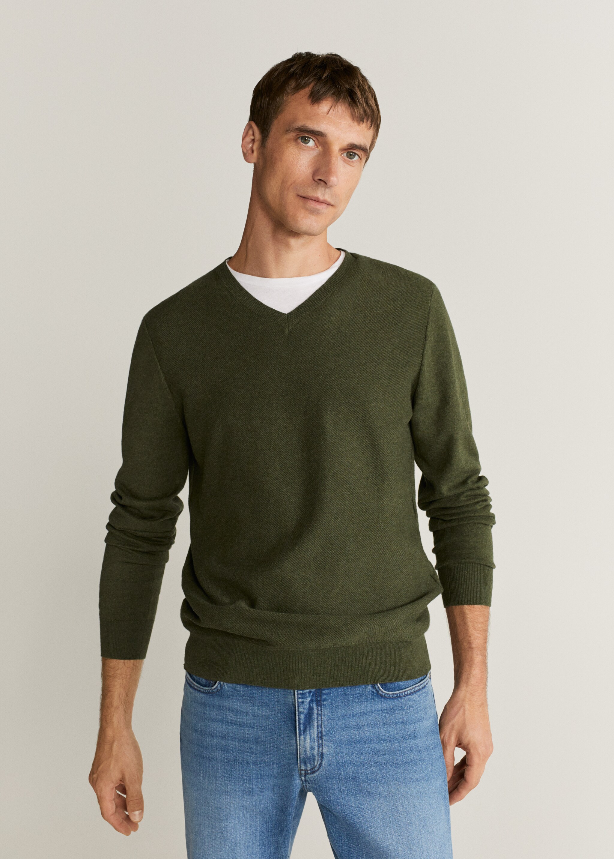 Textured cotton cashmere-blend sweater - Details of the article 1