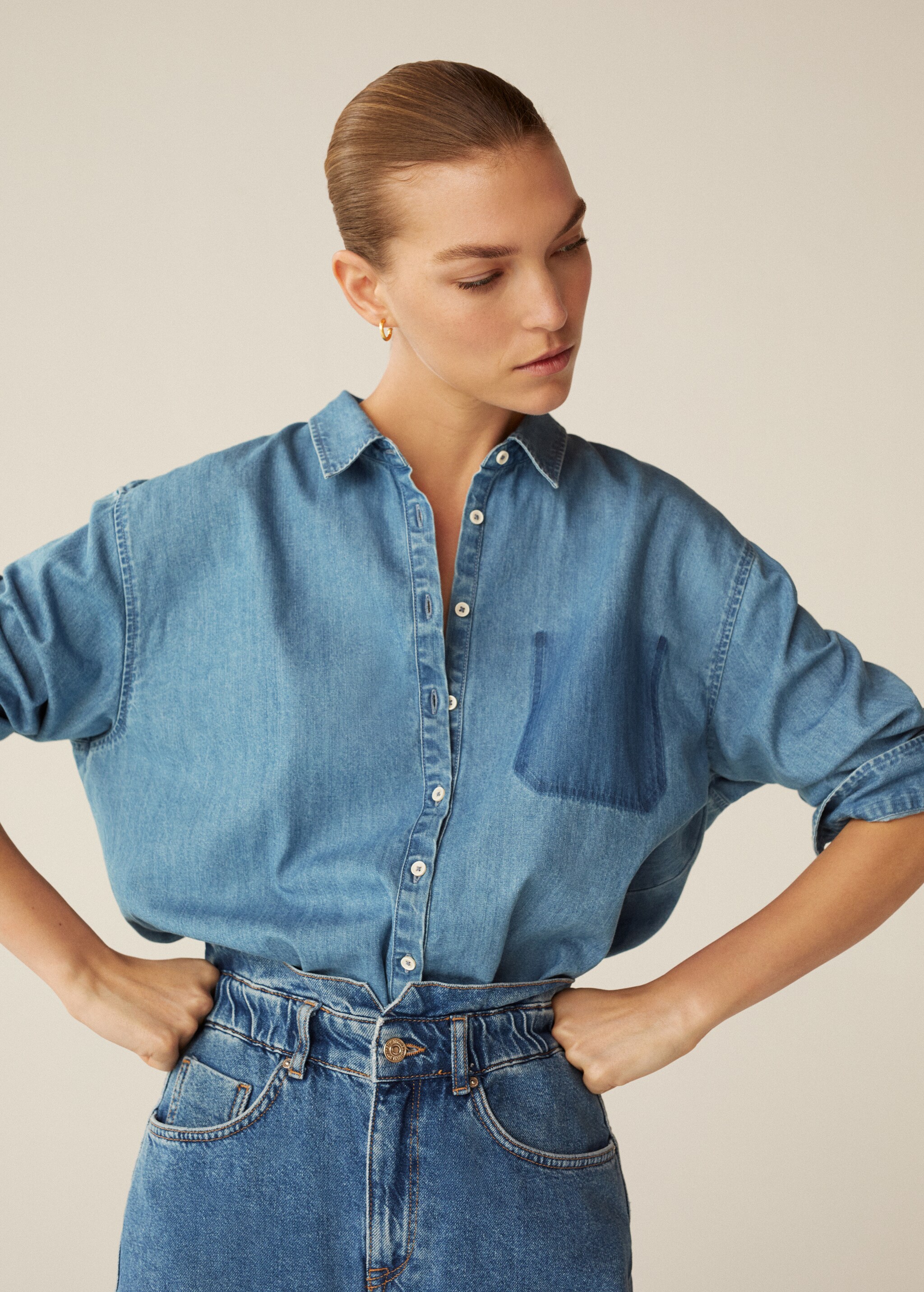 Waist straight Slouchy jeans - Details of the article 7