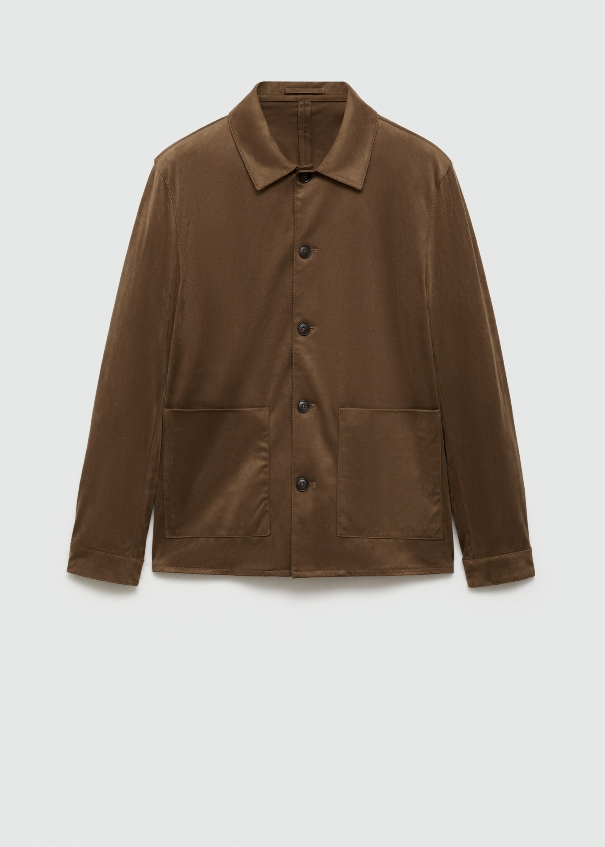 Overshirt mit Wildleder-Effekt und Taschen - Artikel ohne Model, Mittelbraun. Ref: 77060562-00.