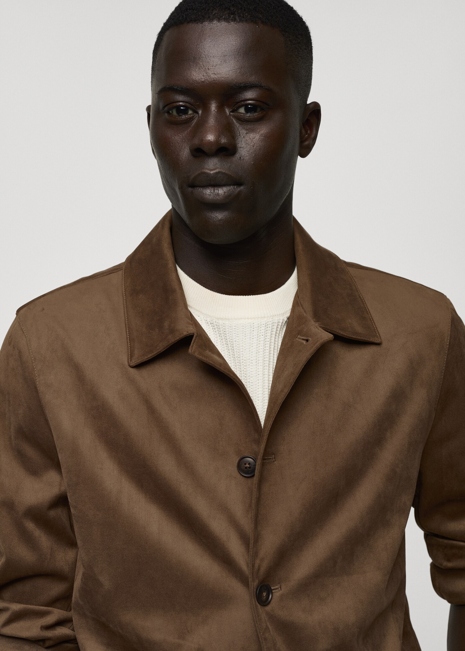 Suede effect overshirt with pockets - Details of the article 1