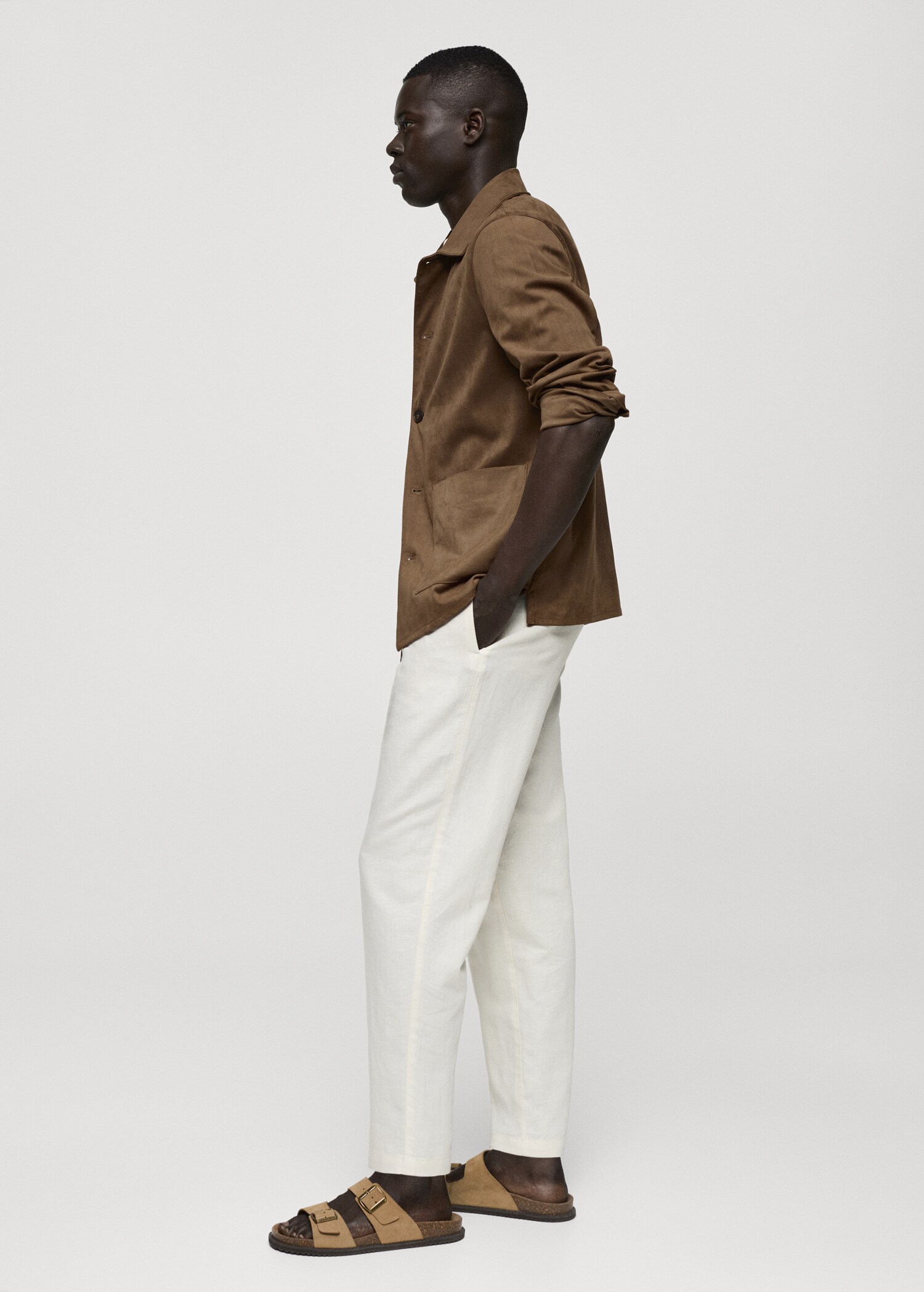 Suede effect overshirt with pockets - Details of the article 2